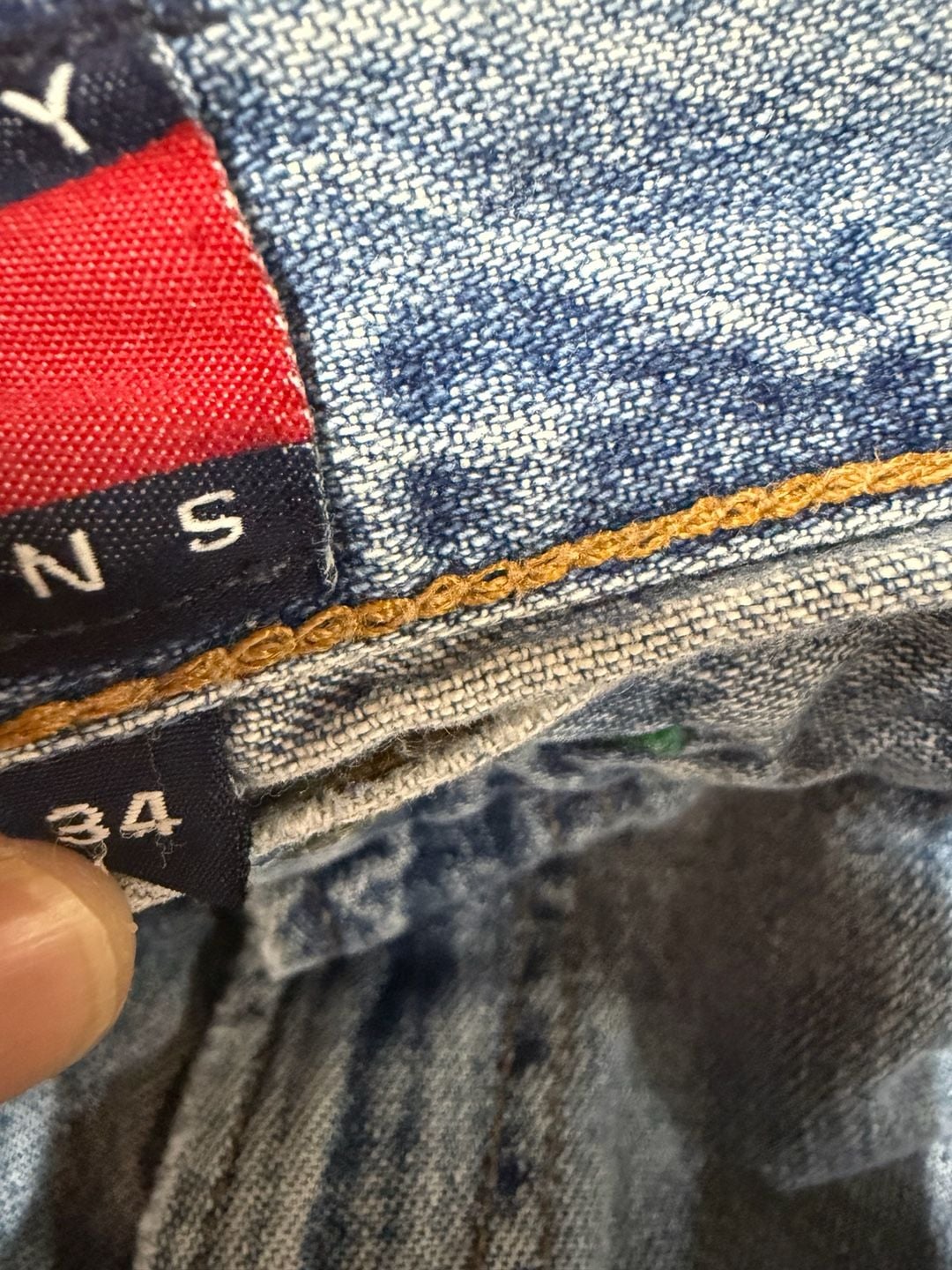 Tommy Jeans Denim Shorts Size 34 Blue Side Tape Logo 7