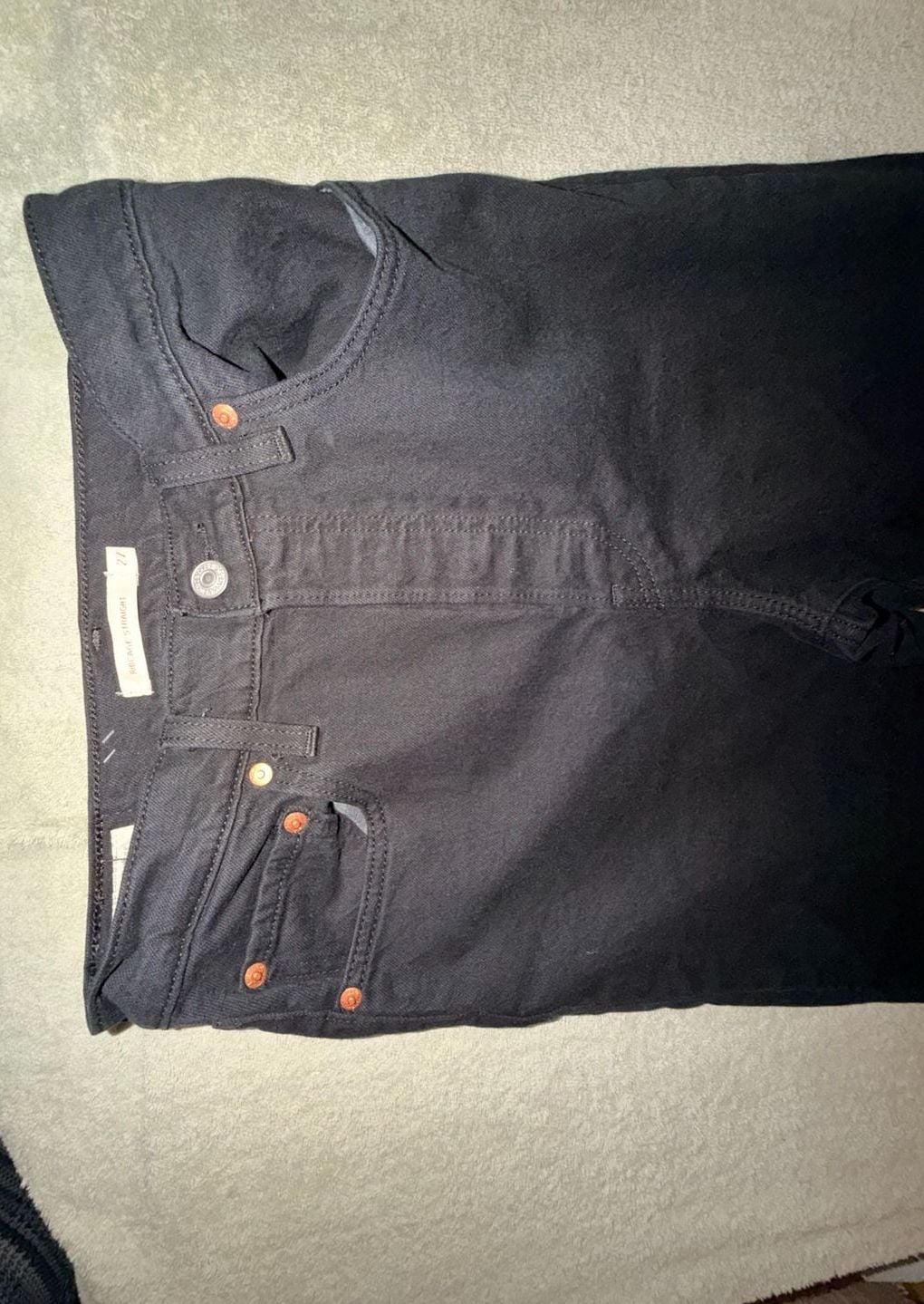 Levi's Ribcage Straight Size 27 Black Denim Jeans 3