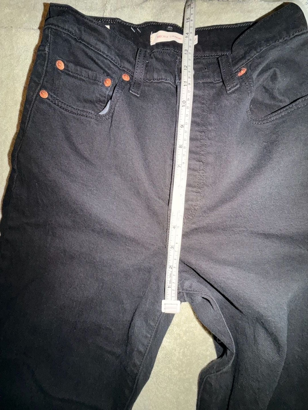 Levi's Ribcage Straight Size 27 Black Denim Jeans 5