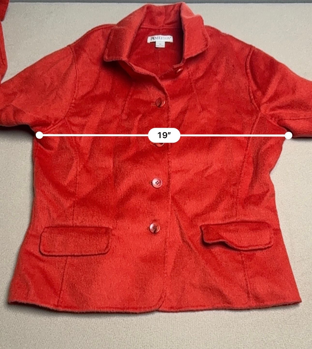 Pendleton Blazer Size M Red Merino Wool Button Up Jacket 5