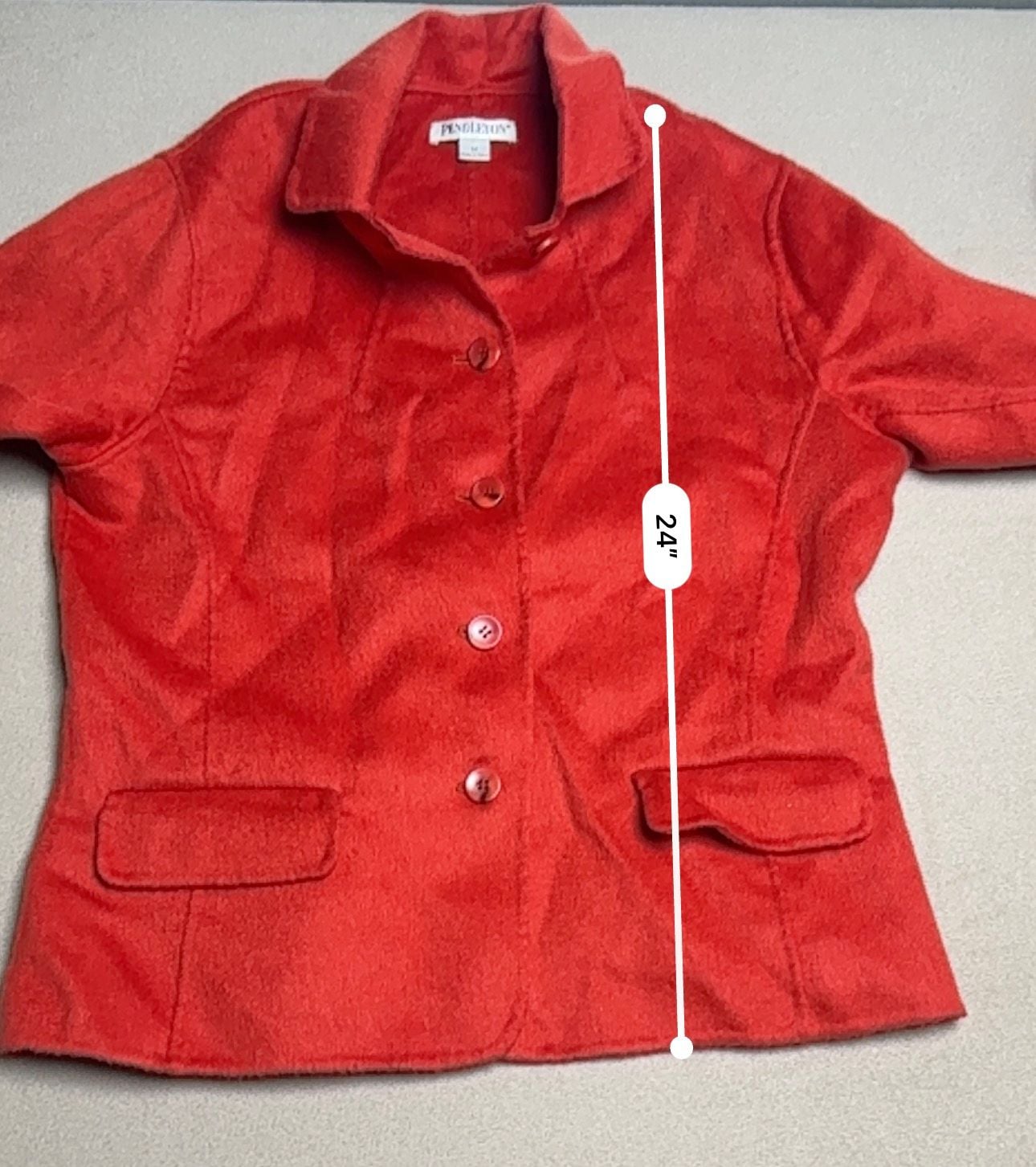 Pendleton Blazer Size M Red Merino Wool Button Up Jacket 6