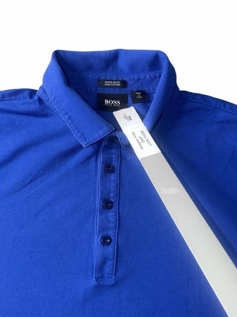 Hugo Boss Regular Fit Pima Cotton Polo Shirt Size L Blue 4