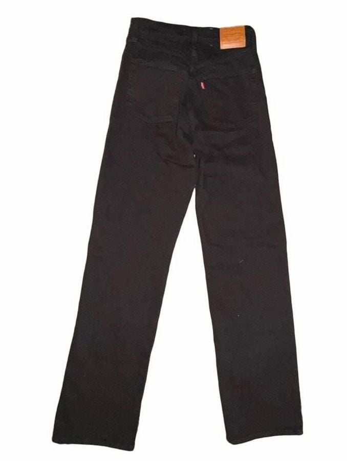 Levi's Ribcage Straight Size 27 Black Denim Jeans 6