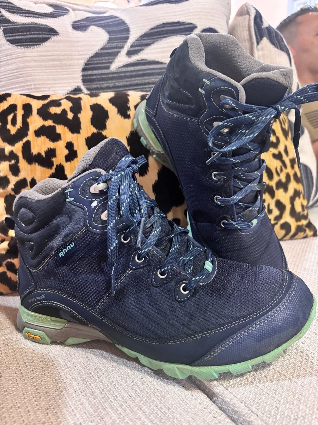 Ahnu Sugarpine II Waterproof Hiking Boots Blue Sz 8.5 2