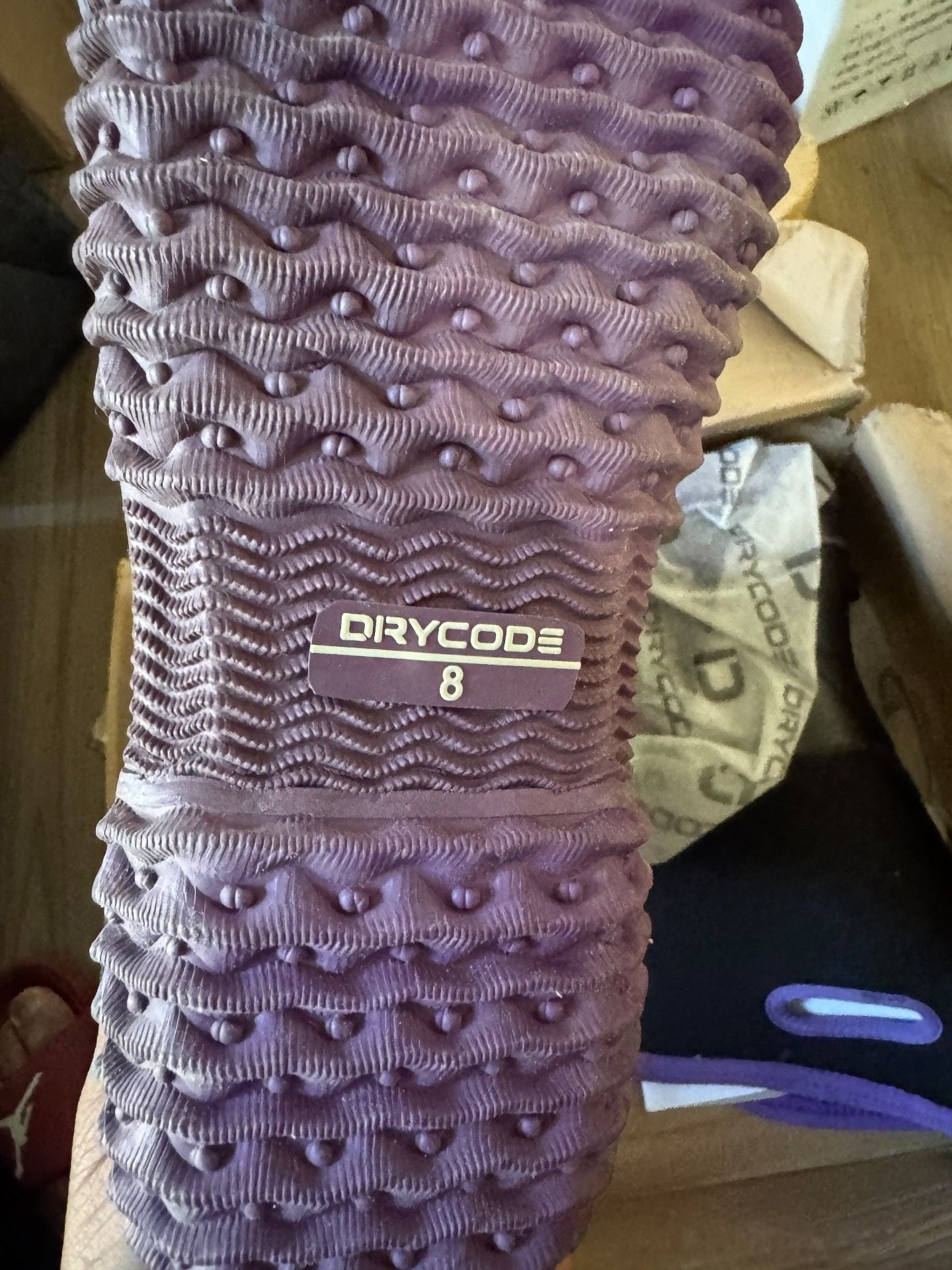 Drycode Rubber Boots Size 8 Black Purple Rain Gardening 4