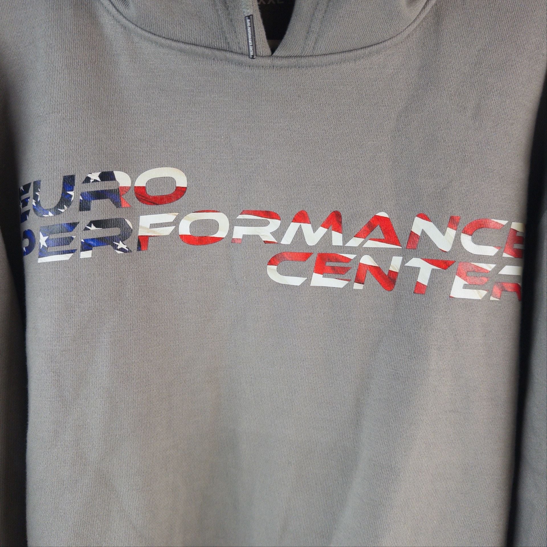 Euro Performance Center Hoodie Size XXL Gray USA Flag Logo Pullover 3