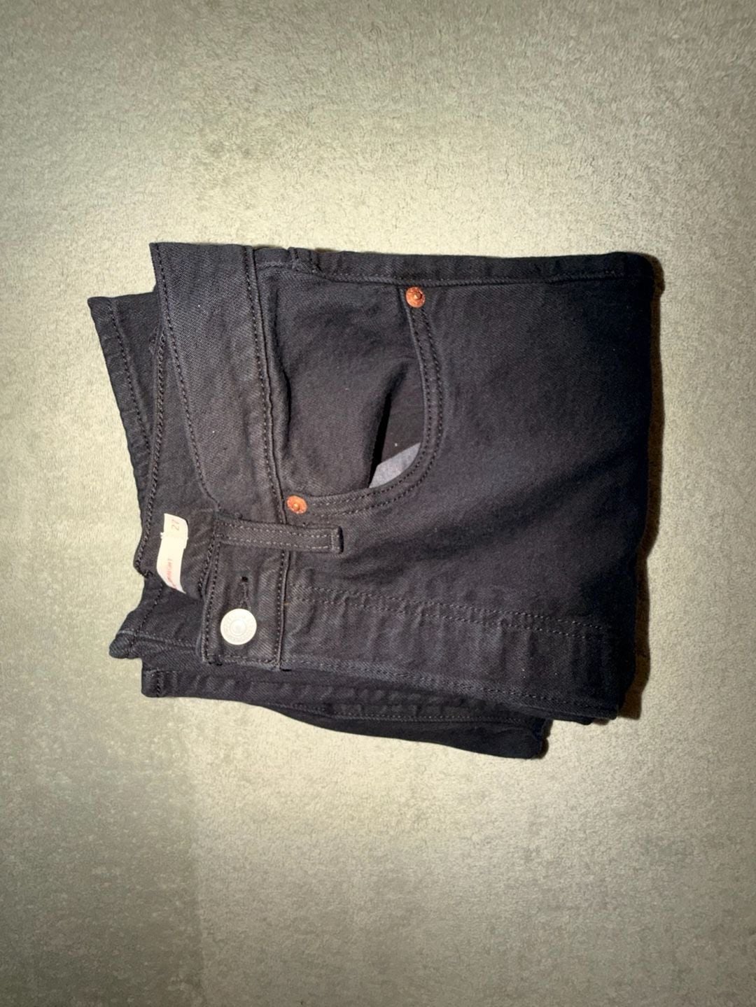 Levi's Ribcage Straight Size 27 Black Denim Jeans 12
