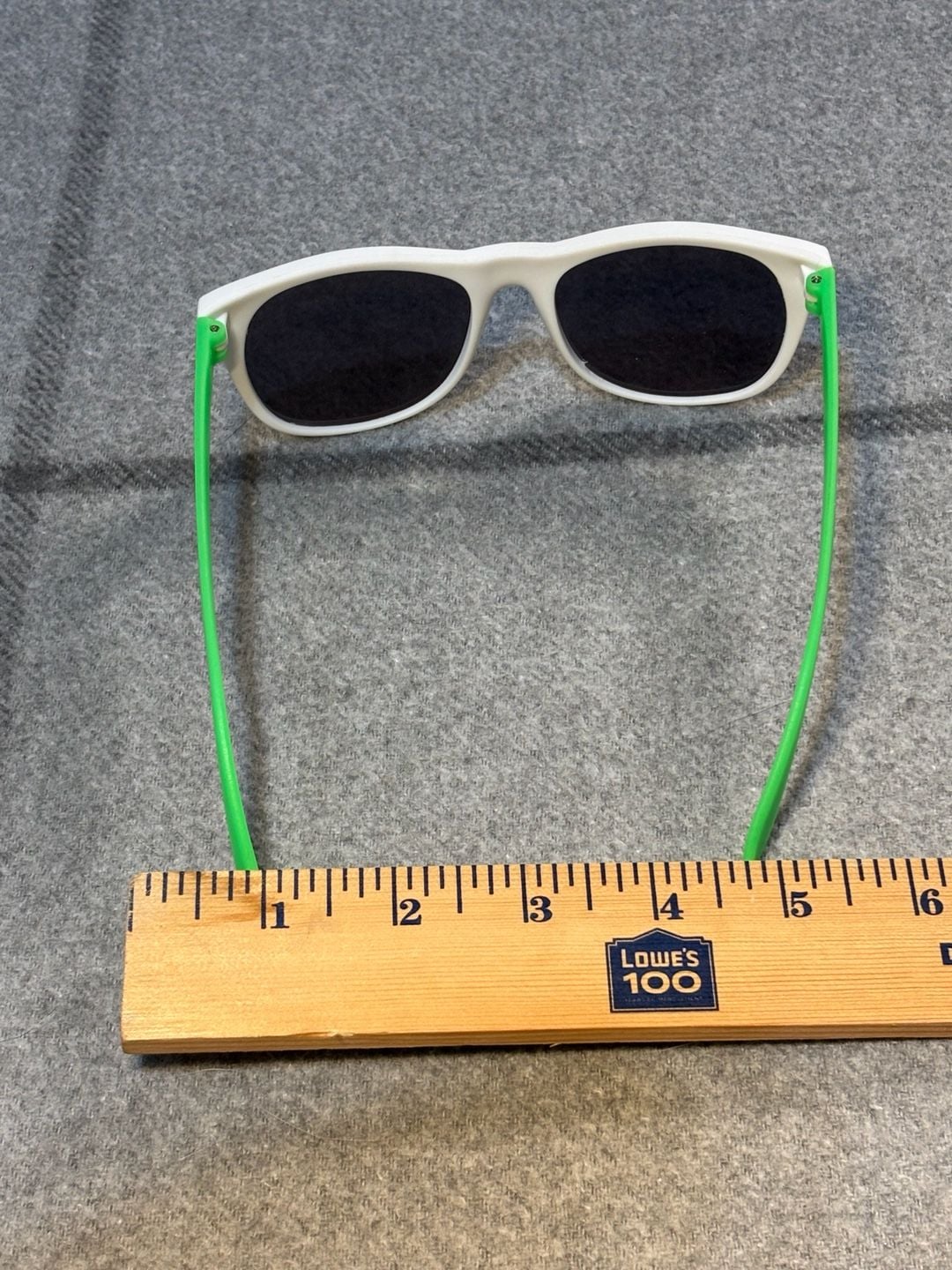 Retro Wayfarer Sunglasses White Frame Neon Green Arms 4