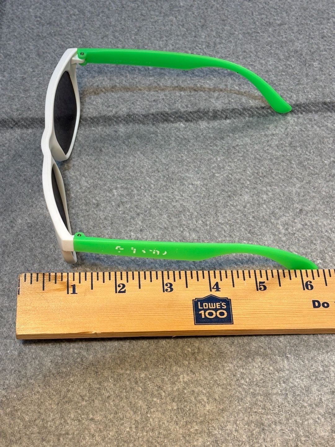 Retro Wayfarer Sunglasses White Frame Neon Green Arms 5