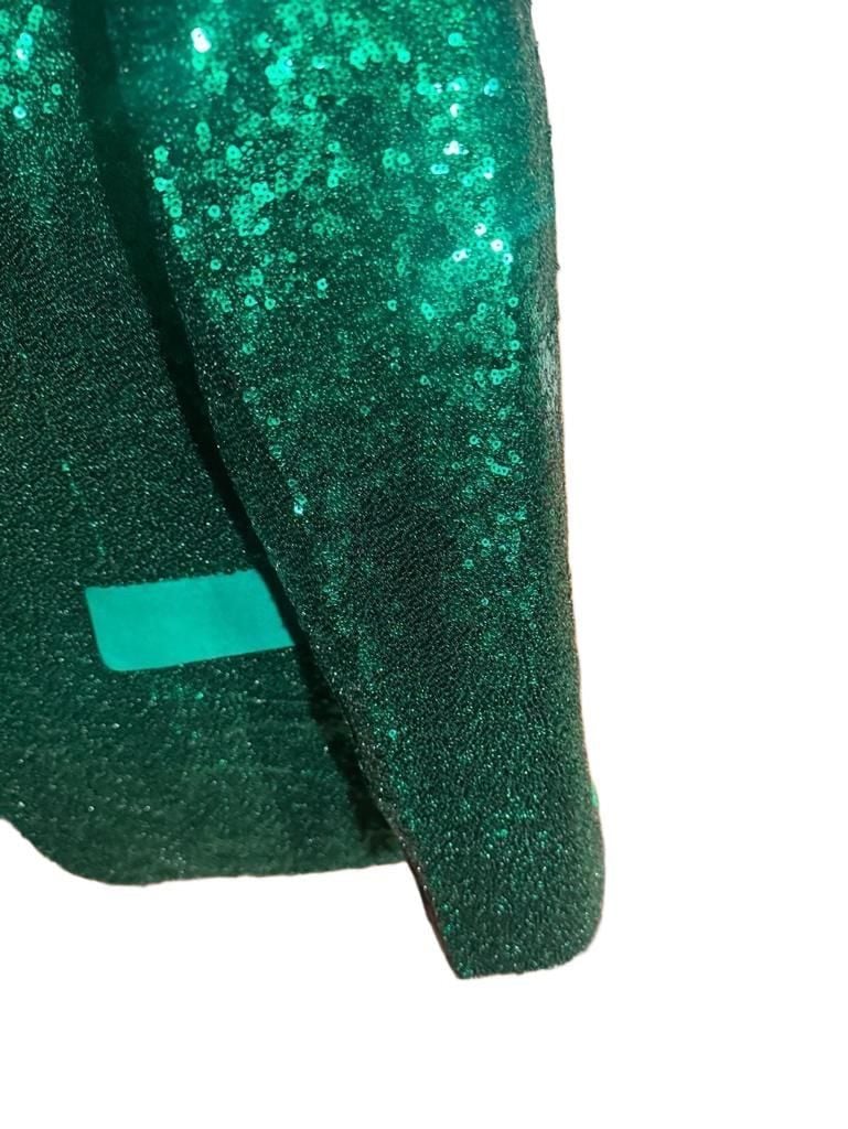 Tipsy Elves Blazer Suit Jacket Size 46 Green Sequin All Over Mens Holiday 4