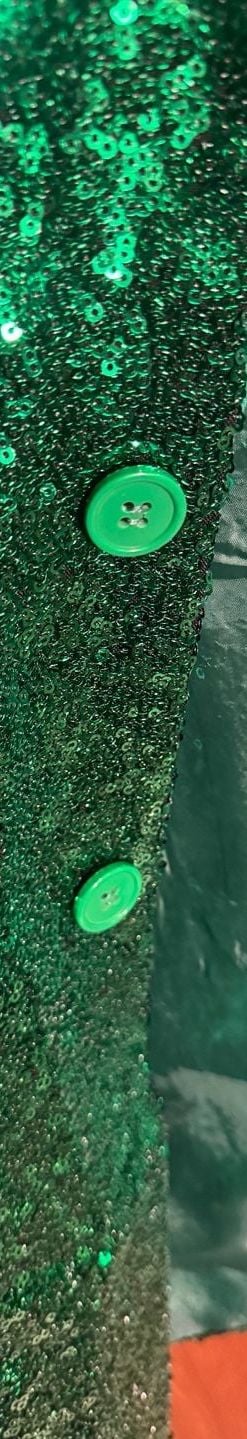 Tipsy Elves Blazer Suit Jacket Size 46 Green Sequin All Over Mens Holiday 7