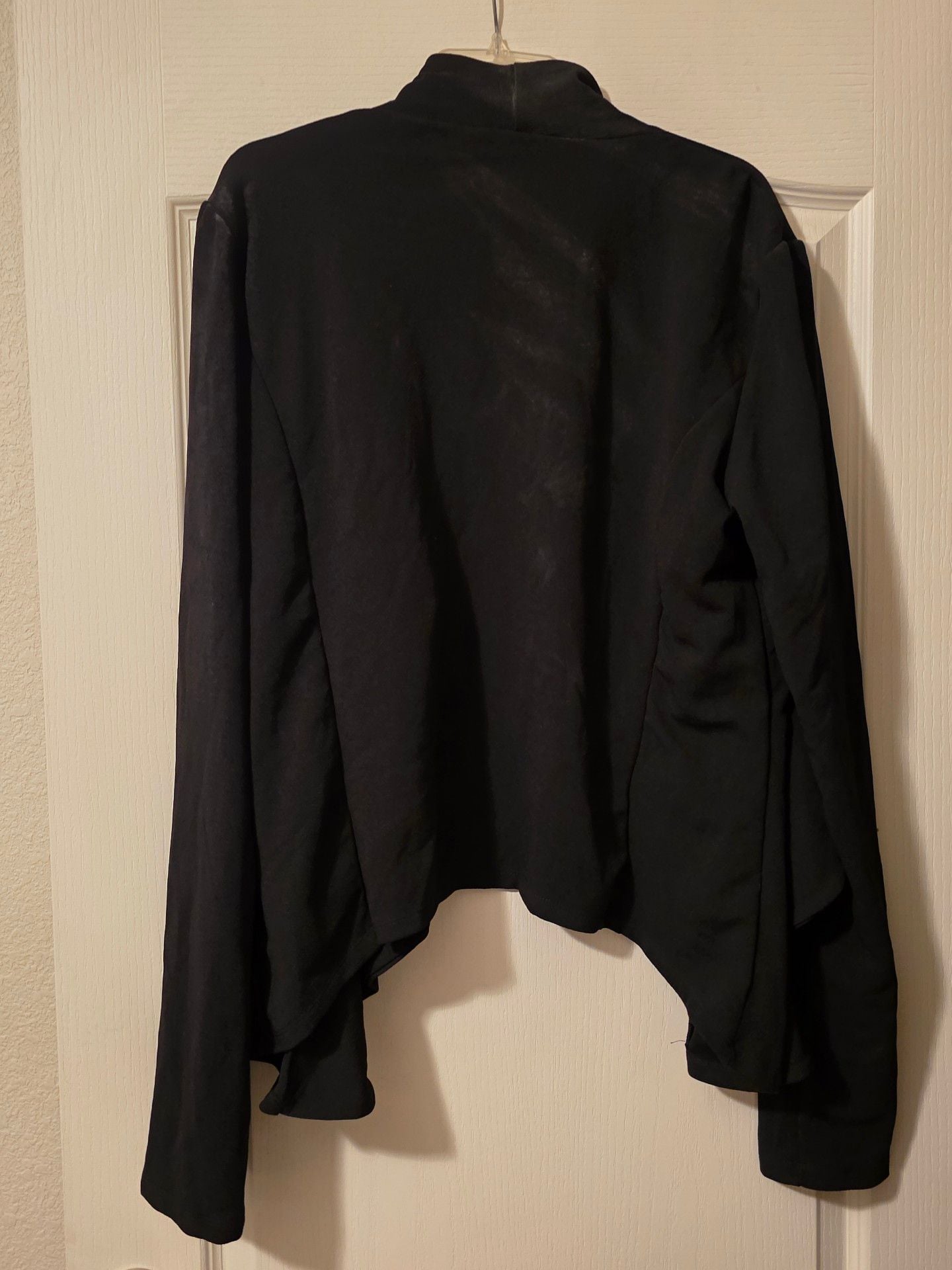 NWT Doublju Draped Open Front Cardigan Jacket Size 3X Black 4