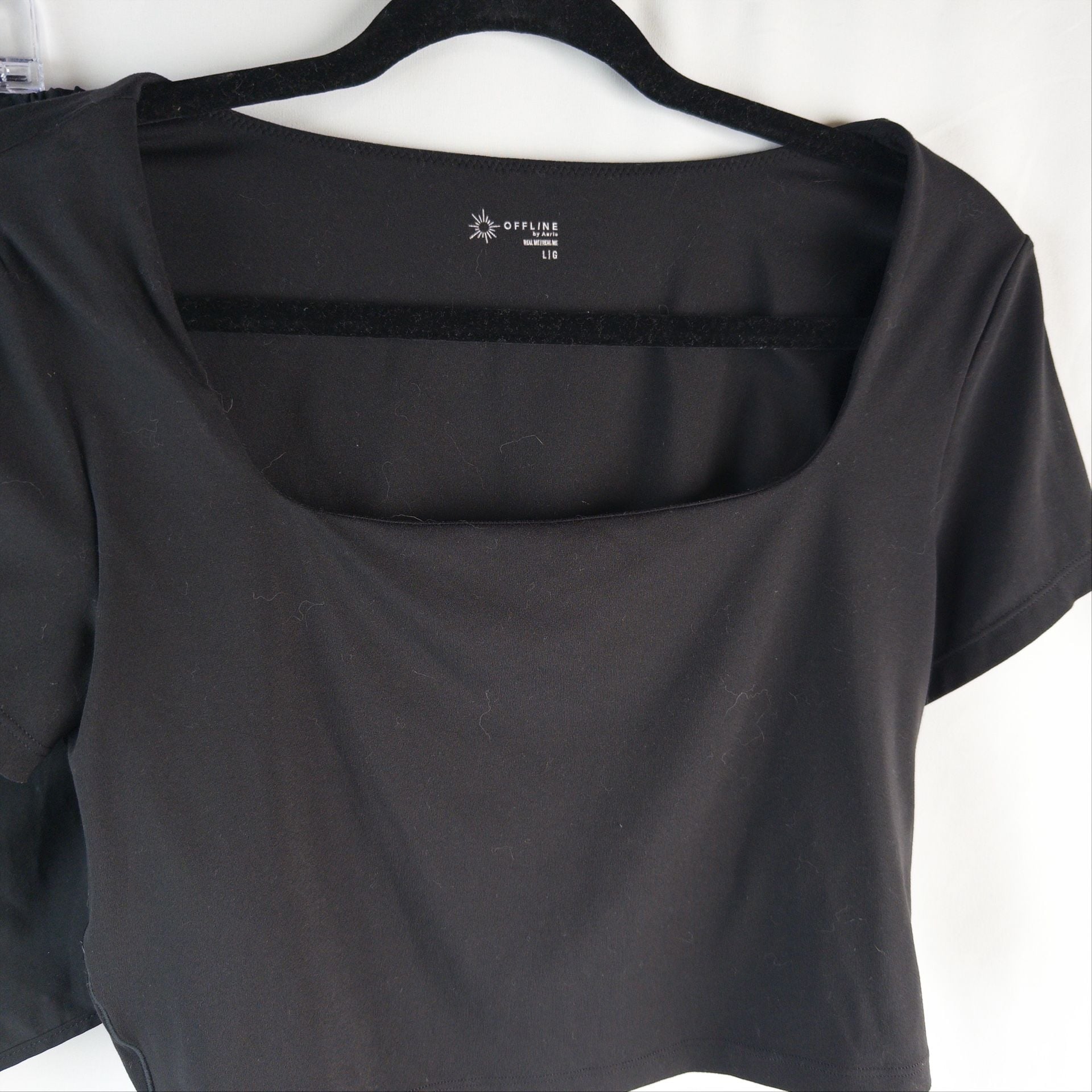 Offline by Aerie Square Neck Crop Top and Shorts Size L 2