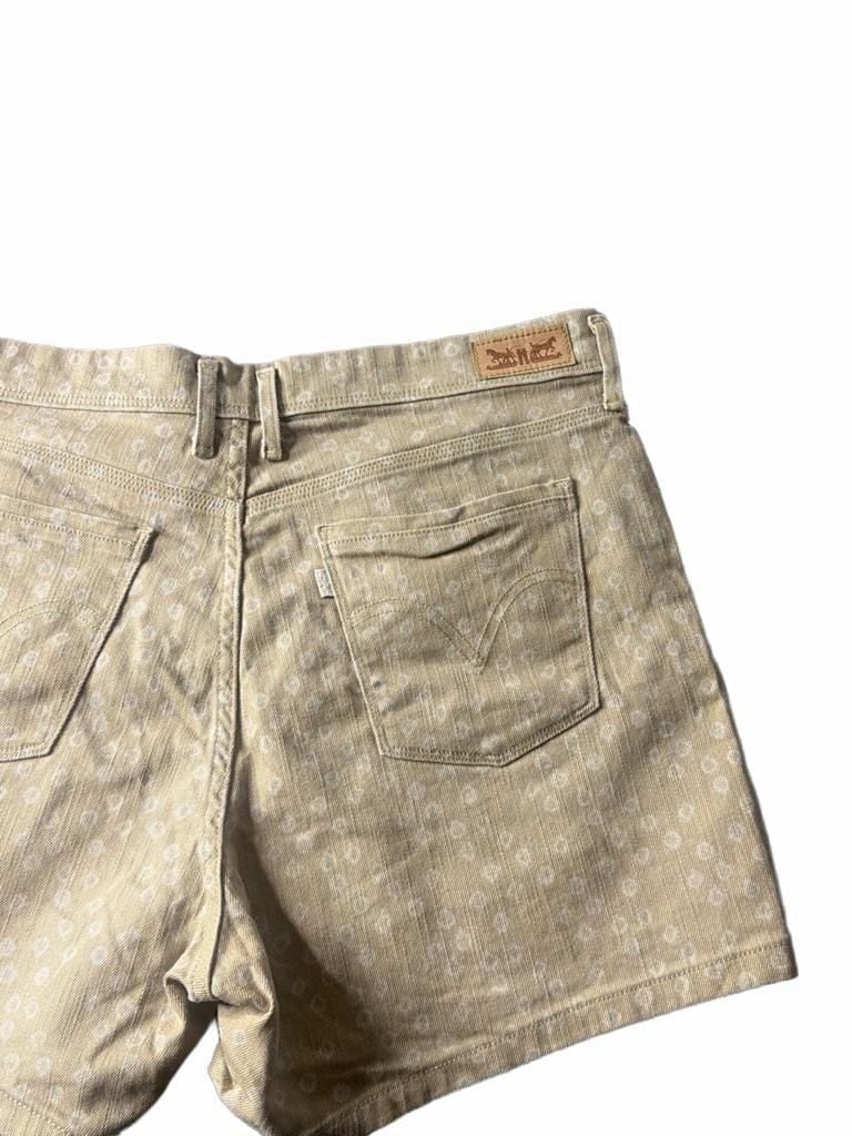 Levi's Corduroy Shorts Size 14 Beige Tan Floral Print Chino 4