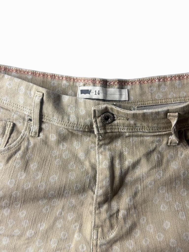 Levi's Corduroy Shorts Size 14 Beige Tan Floral Print Chino 6