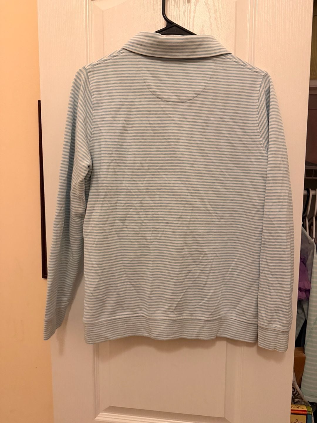 Magnolia Lane Collection Masters 1/4 Zip Pullover Blue Striped 4