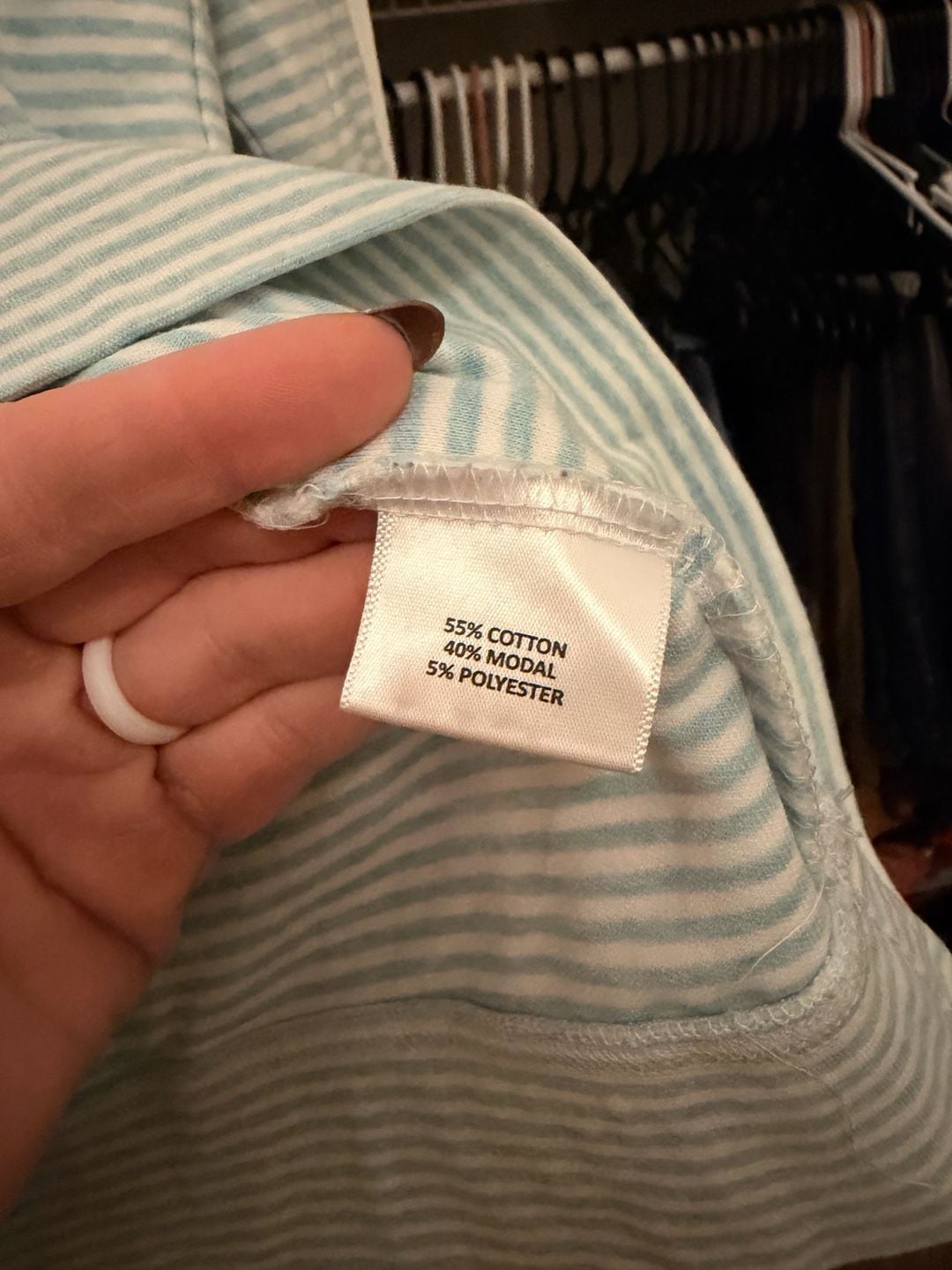 Magnolia Lane Collection Masters 1/4 Zip Pullover Blue Striped 5