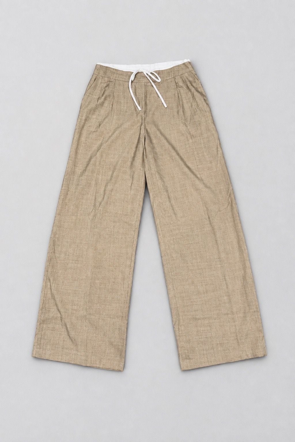 Hyfve Wide Leg Pants Size Women’s M Khaki Linen Style 2