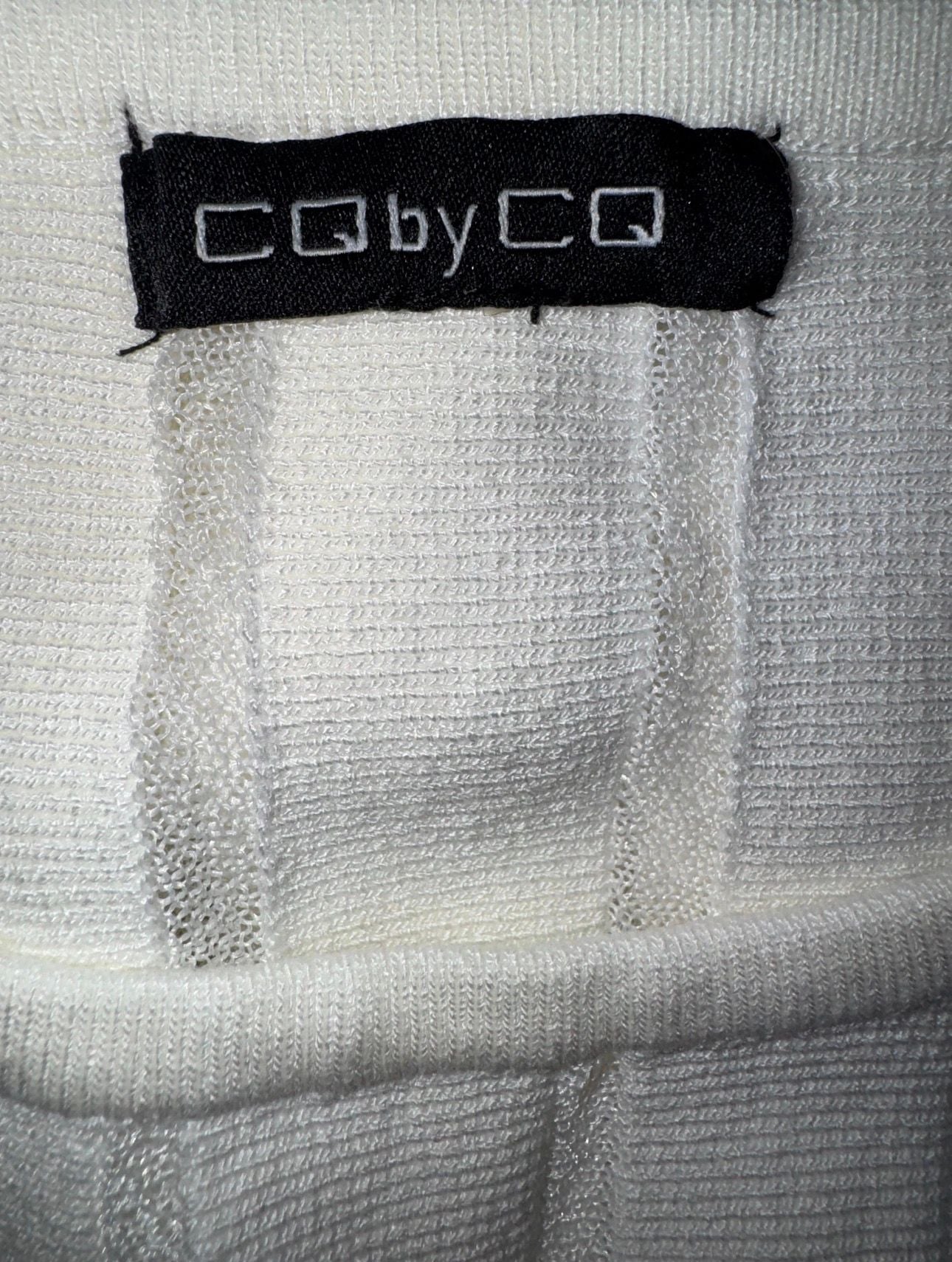 CQ by CQ Knit Tank Top Size S White Metallic Striped Sleeveless 3