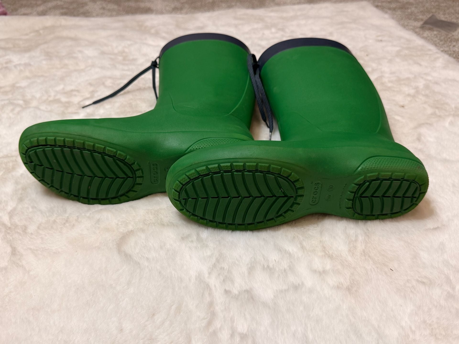 Crocs Rain Boots Size W10 Green Blue Wellington 3