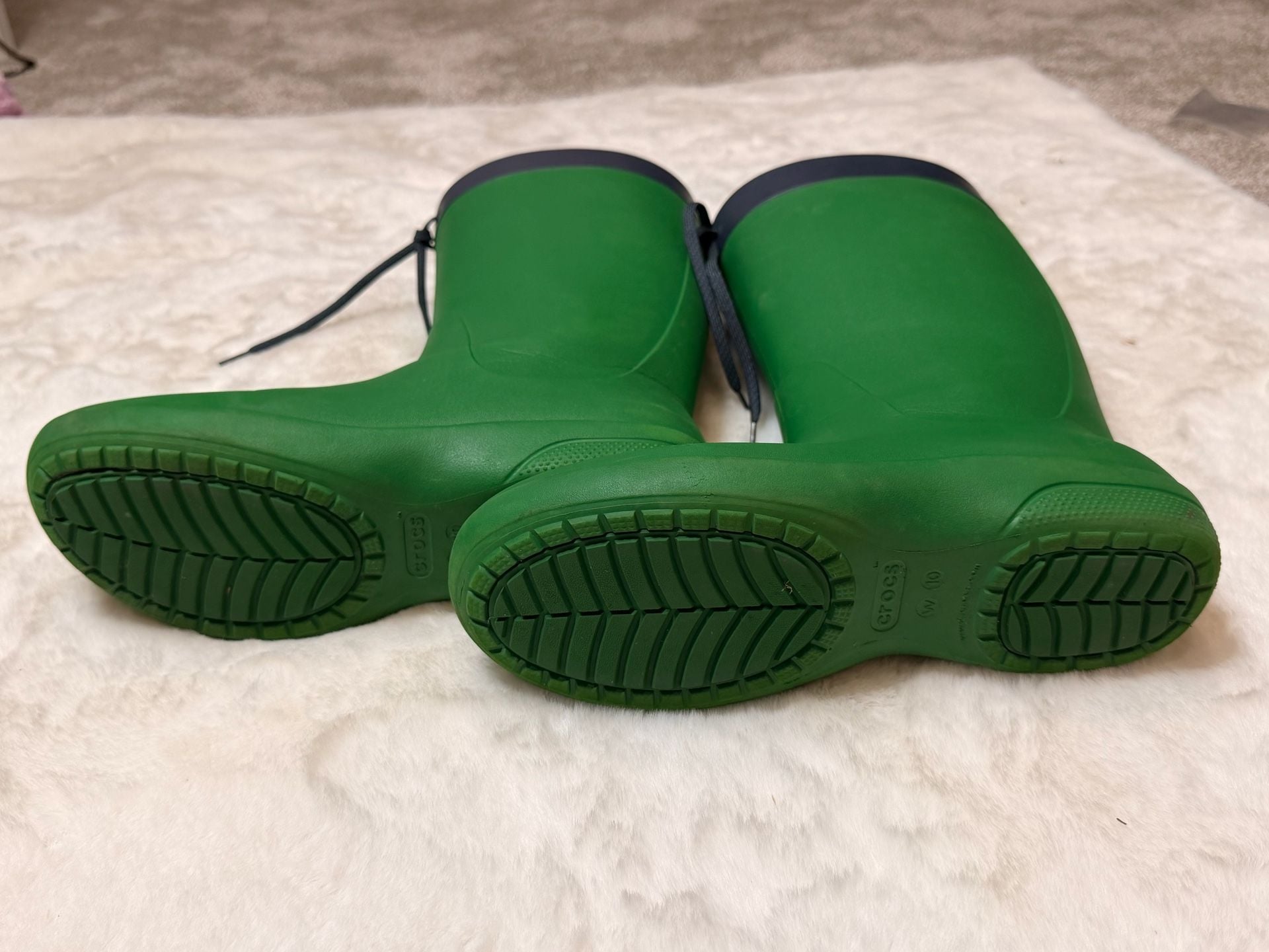 Crocs Rain Boots Size W10 Green Blue Wellington 4