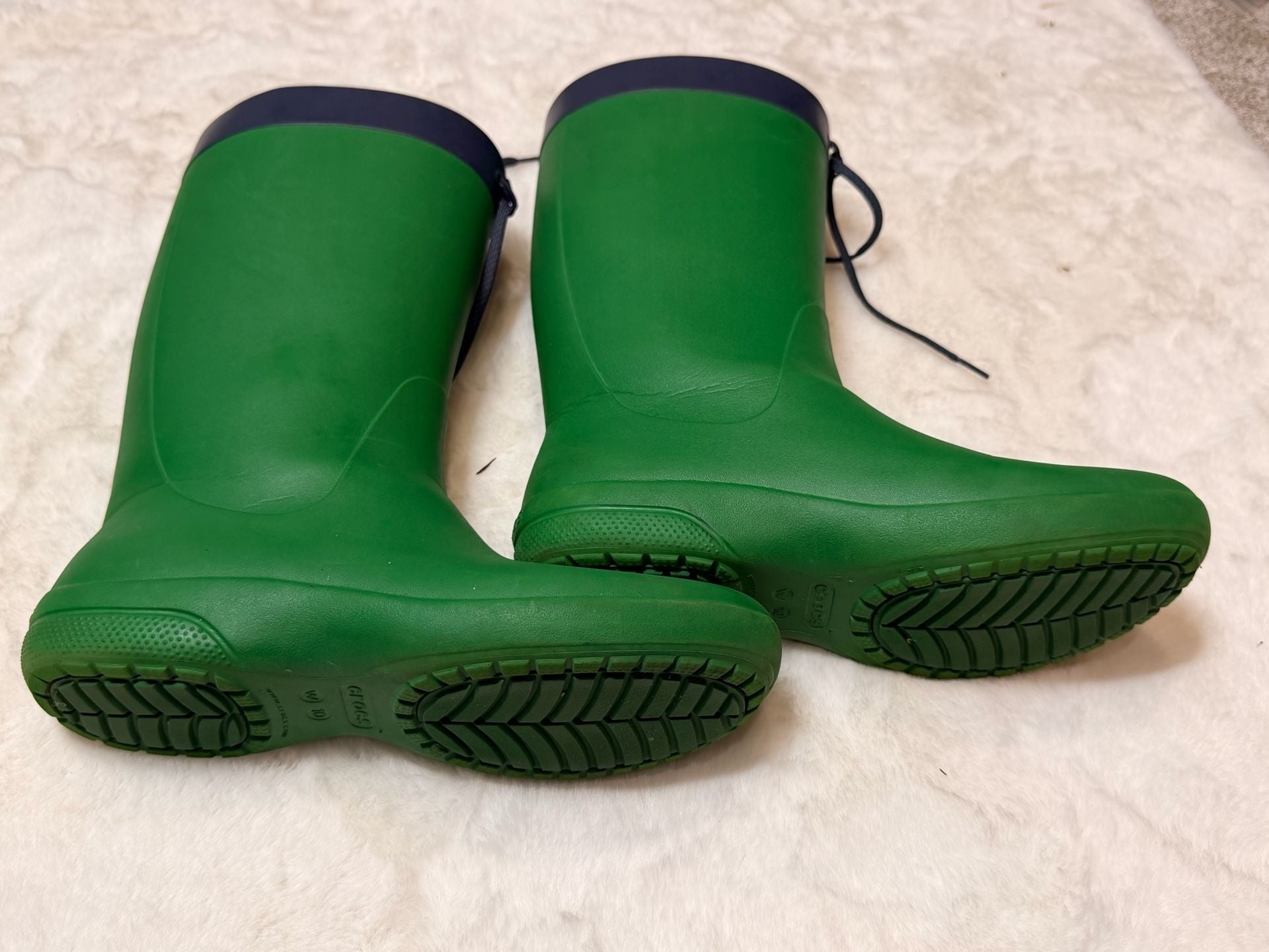 Crocs Rain Boots Size W10 Green Blue Wellington 6