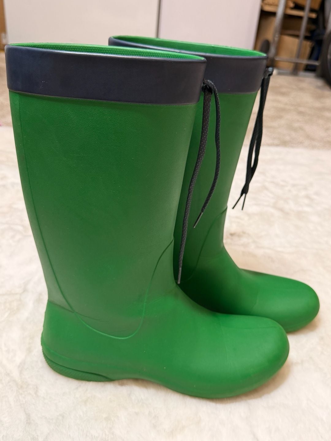 Crocs Rain Boots Size W10 Green Blue Wellington 8