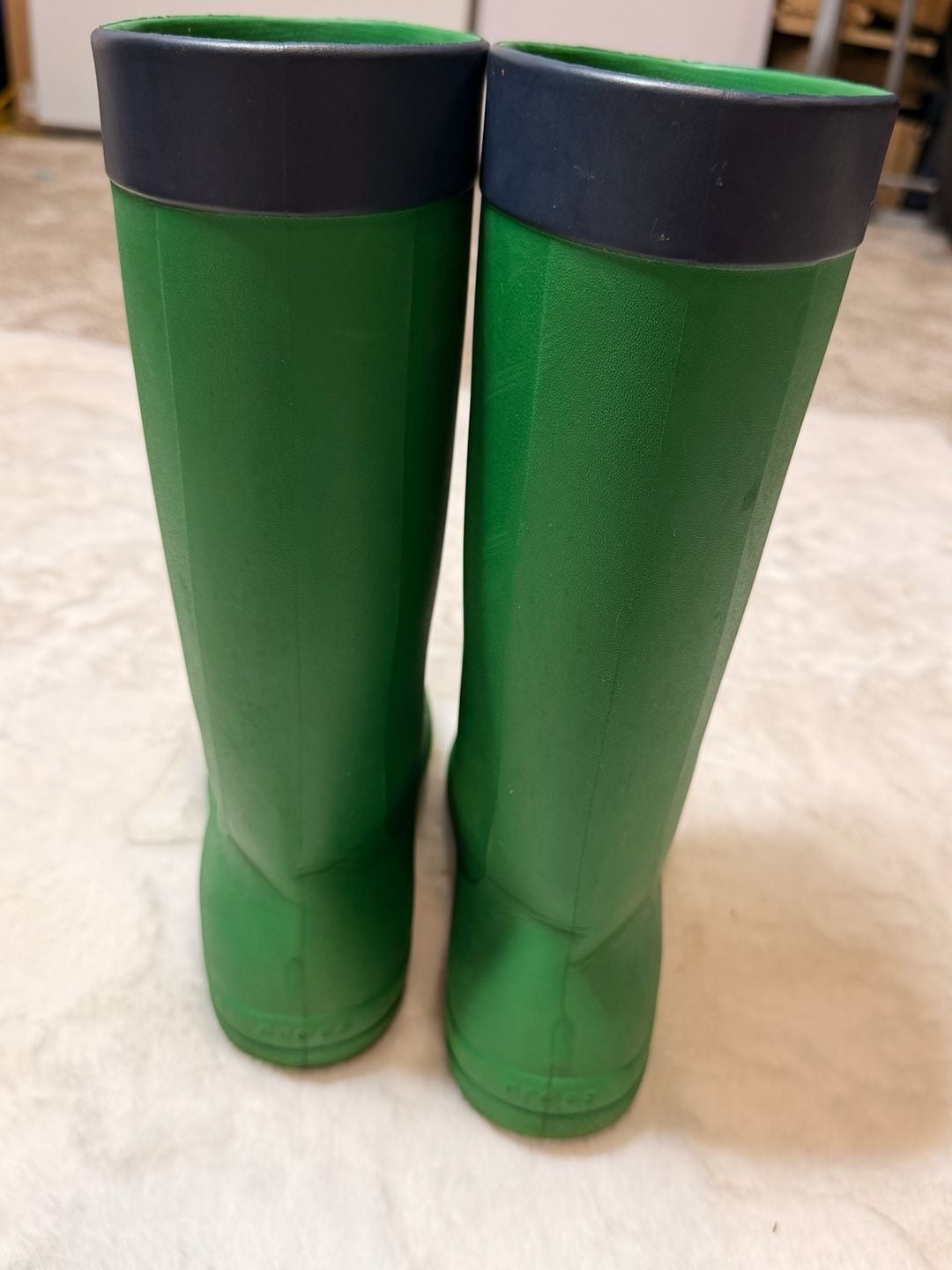 Crocs Rain Boots Size W10 Green Blue Wellington 9