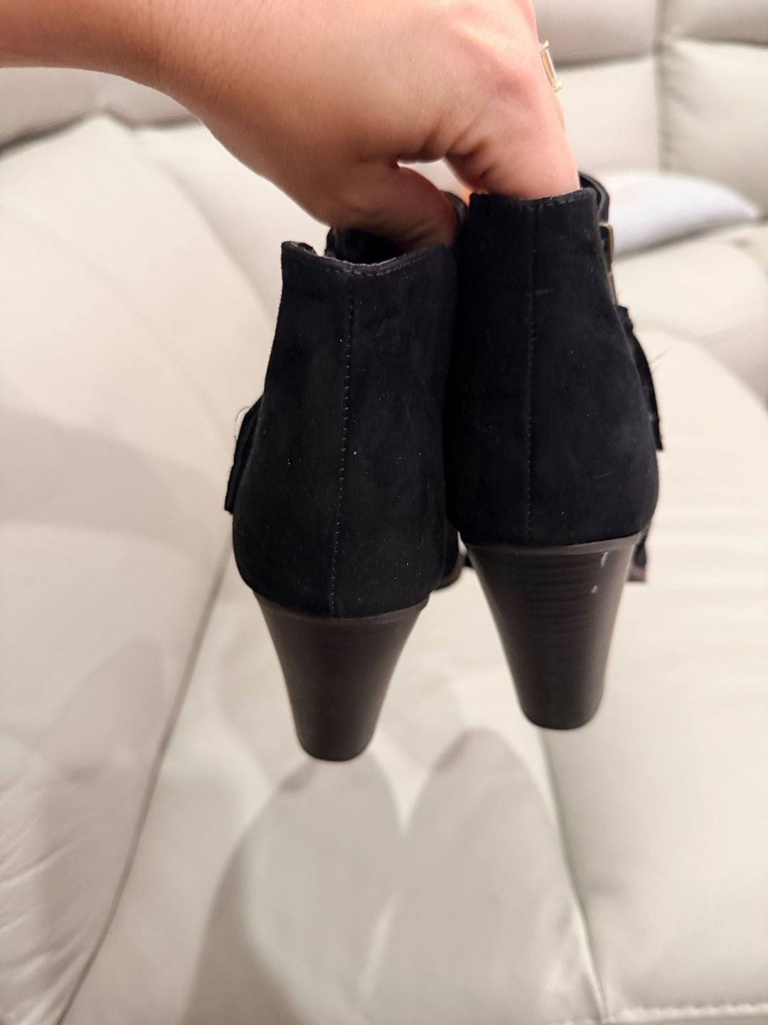 Charlotte Russe Black Suede Chunky Heel Ankle Booties 5