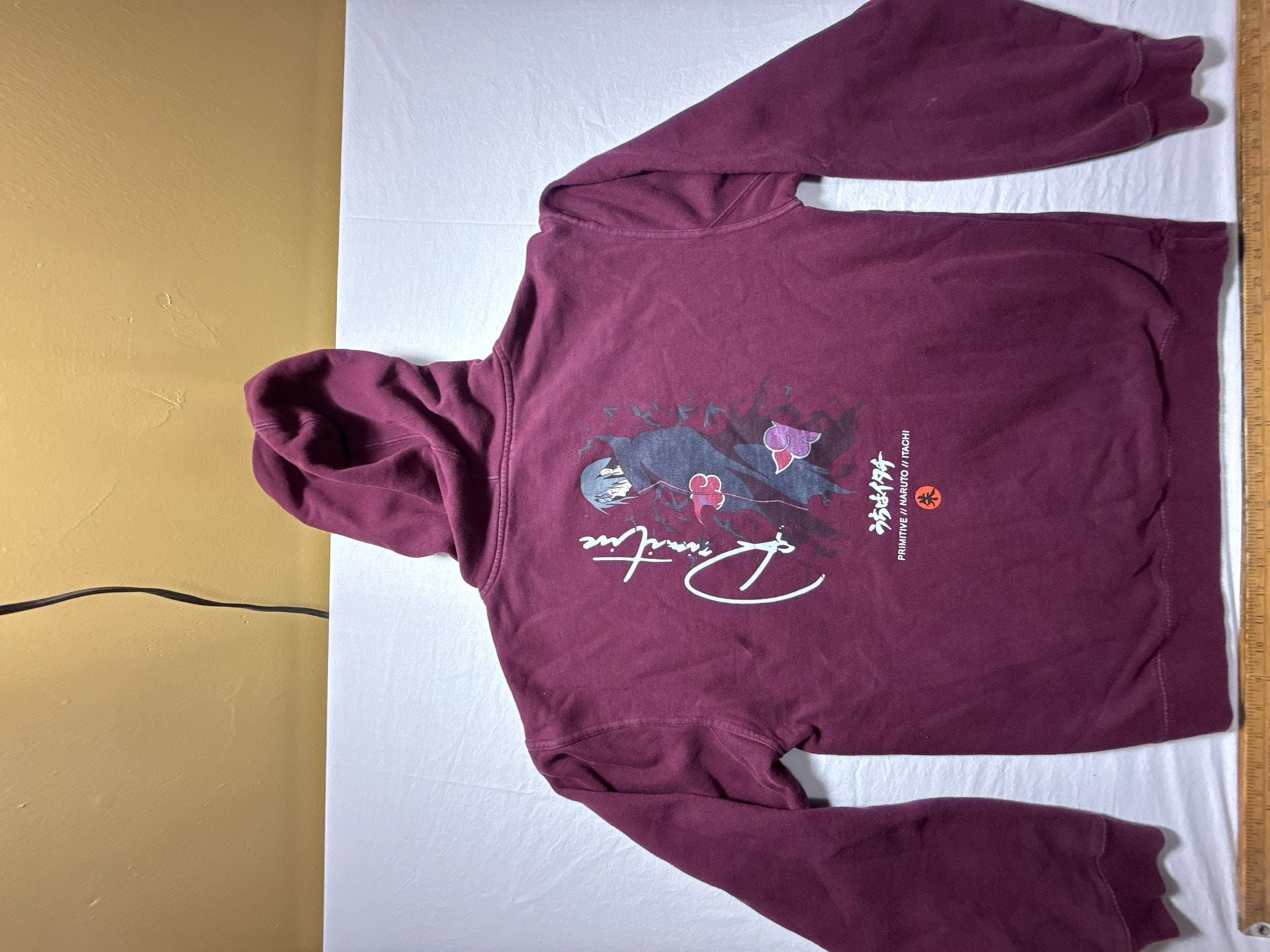 Primitive Naruto Shippuden Itachi Hoodie Size M Burgundy 8