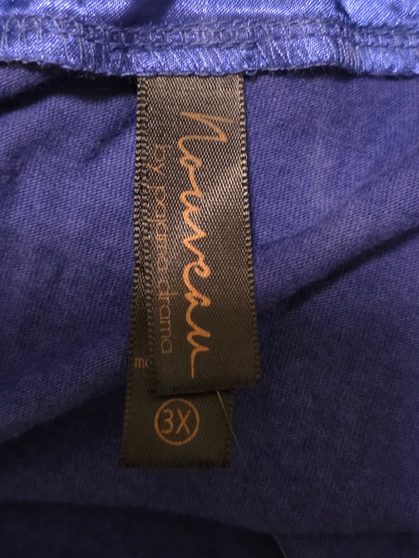 NWOT Nouveau By Pajama Drama Long Sleeve V-Neck Top Size 3X Royal Blue 3