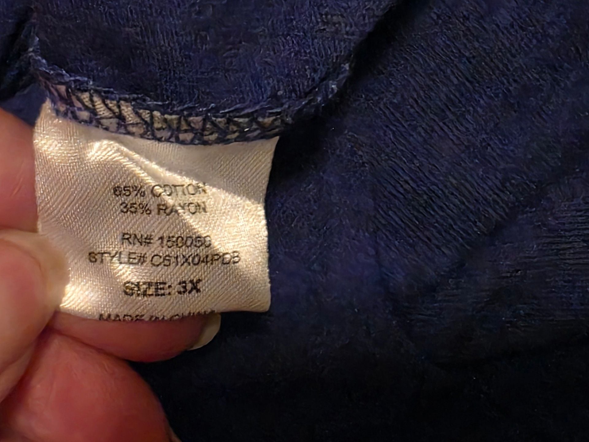 NWOT Nouveau By Pajama Drama Long Sleeve V-Neck Top Size 3X Royal Blue 4