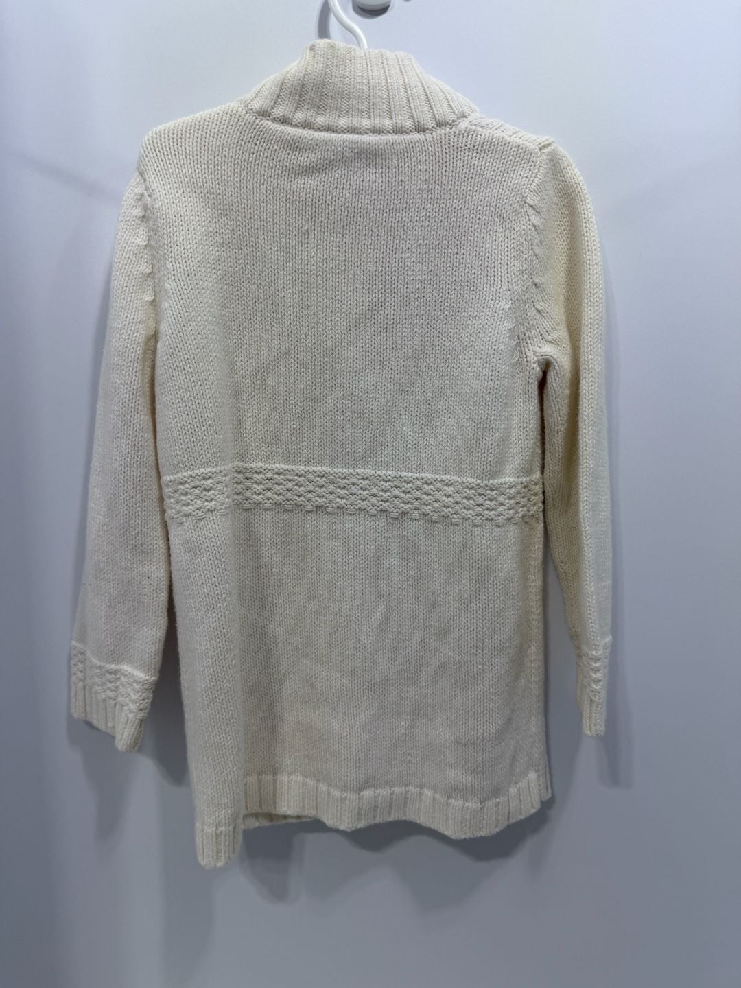 Gymboree Cable Knit Sweater Coat Size XS (3-4) Off White Multi Buttons 7