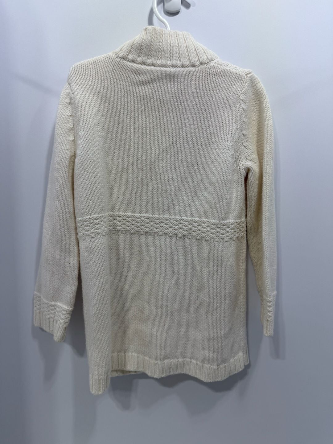 Gymboree Cable Knit Sweater Coat Size XS (3-4) Off White Multi Buttons 8