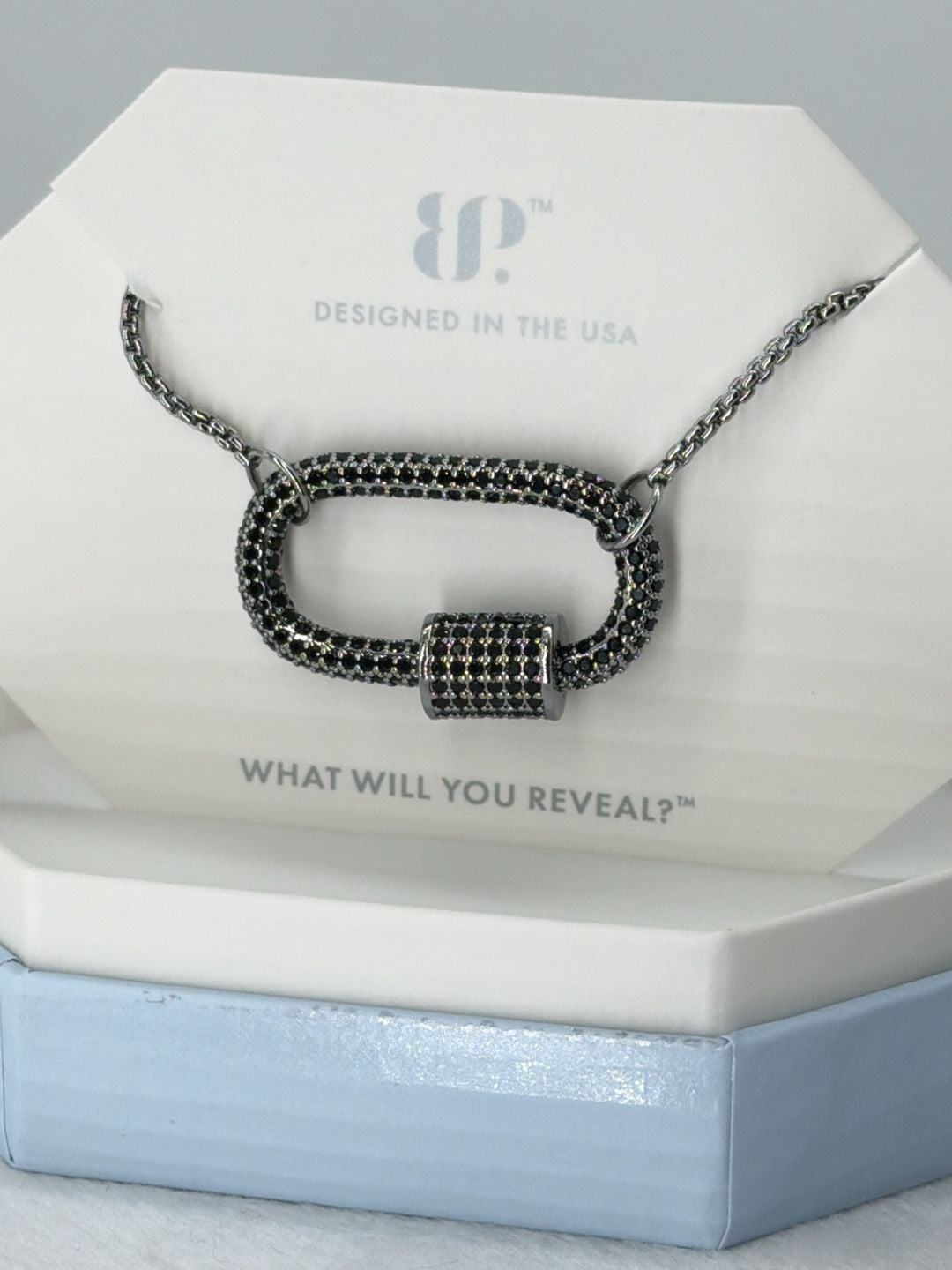 BP Exclusive Bringback Black Onyx CZ Pave Carabiner on Hematite 3