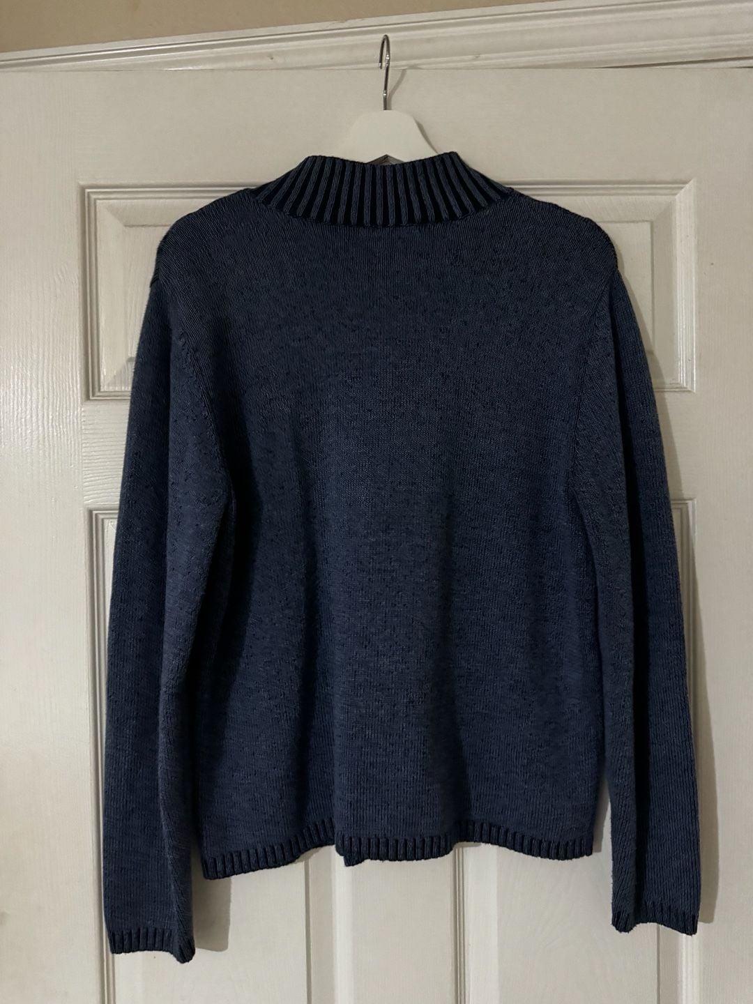 Karen Scott Full Zip Sweater Size M Blue Cable Knit 4