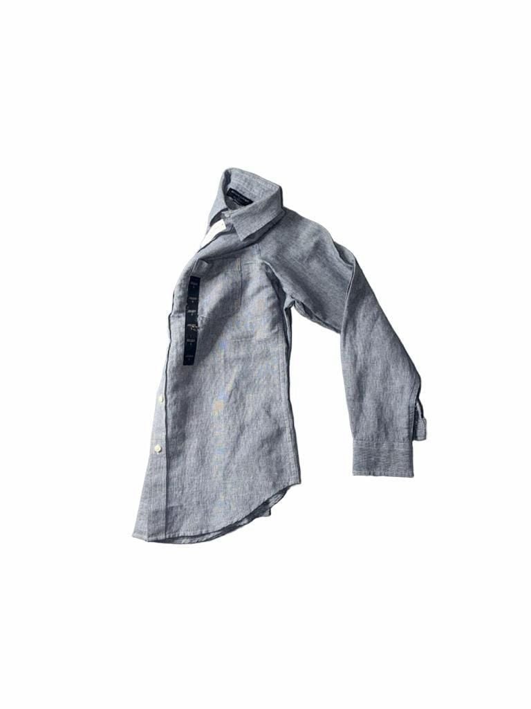 Banana Republic Linen Standard Fit Shirt Size S Blue Stripe Long Sleeve 9