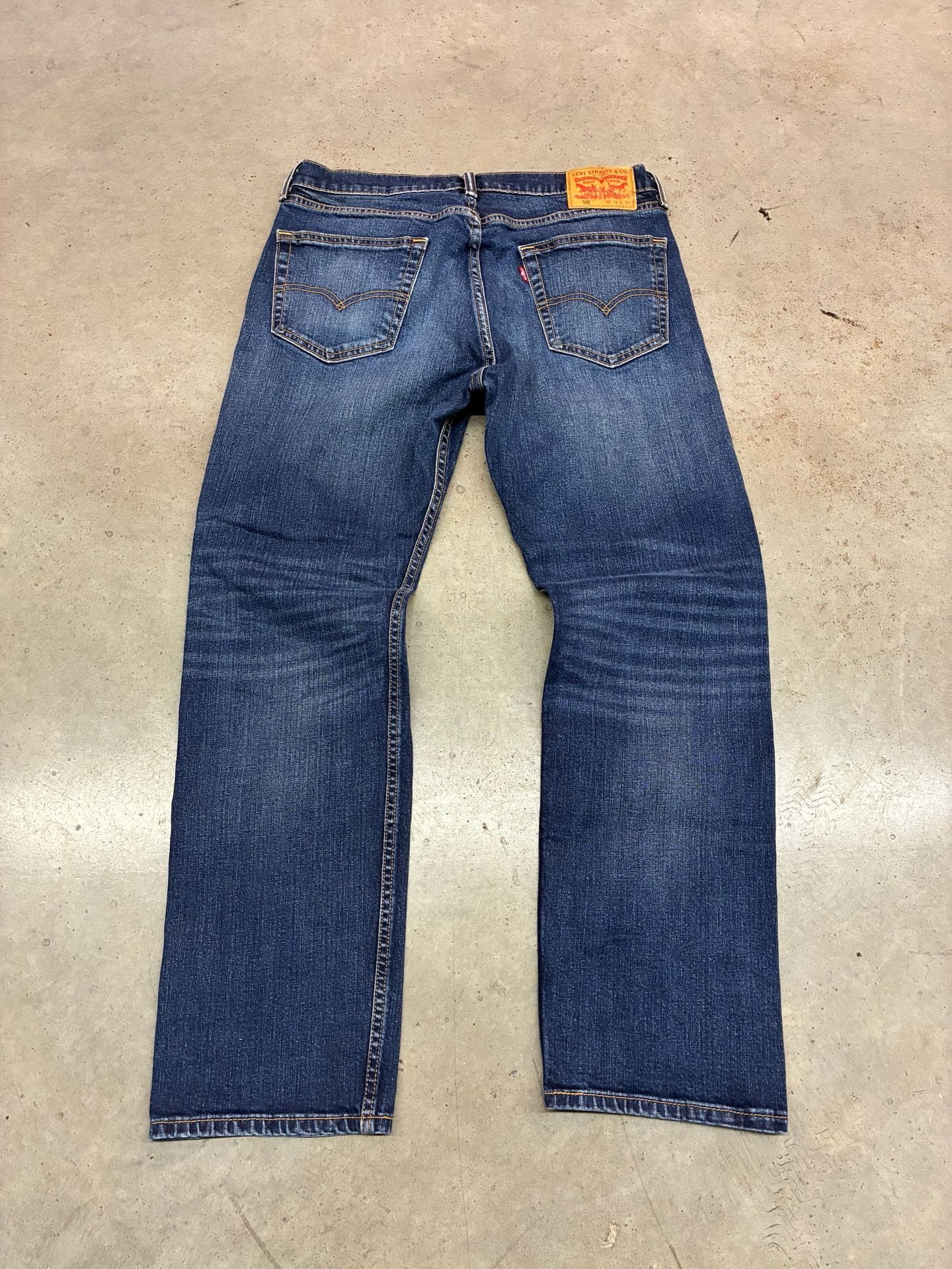 Levi's 505 Regular Fit Jeans W33 L30 Blue Distressed Denim 9