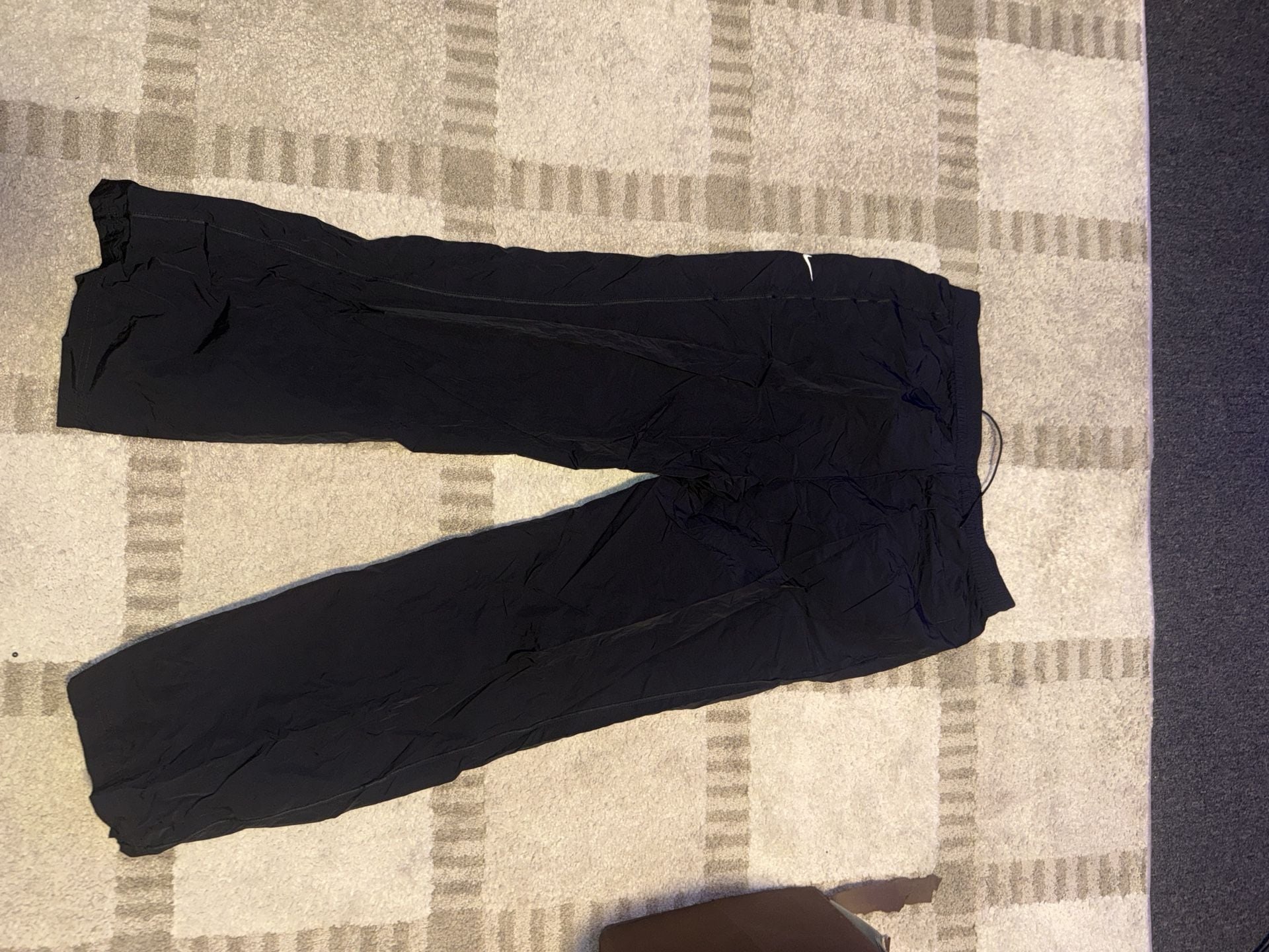 Nike Track Pants Size L Black Nylon Drawstring Athletic 4