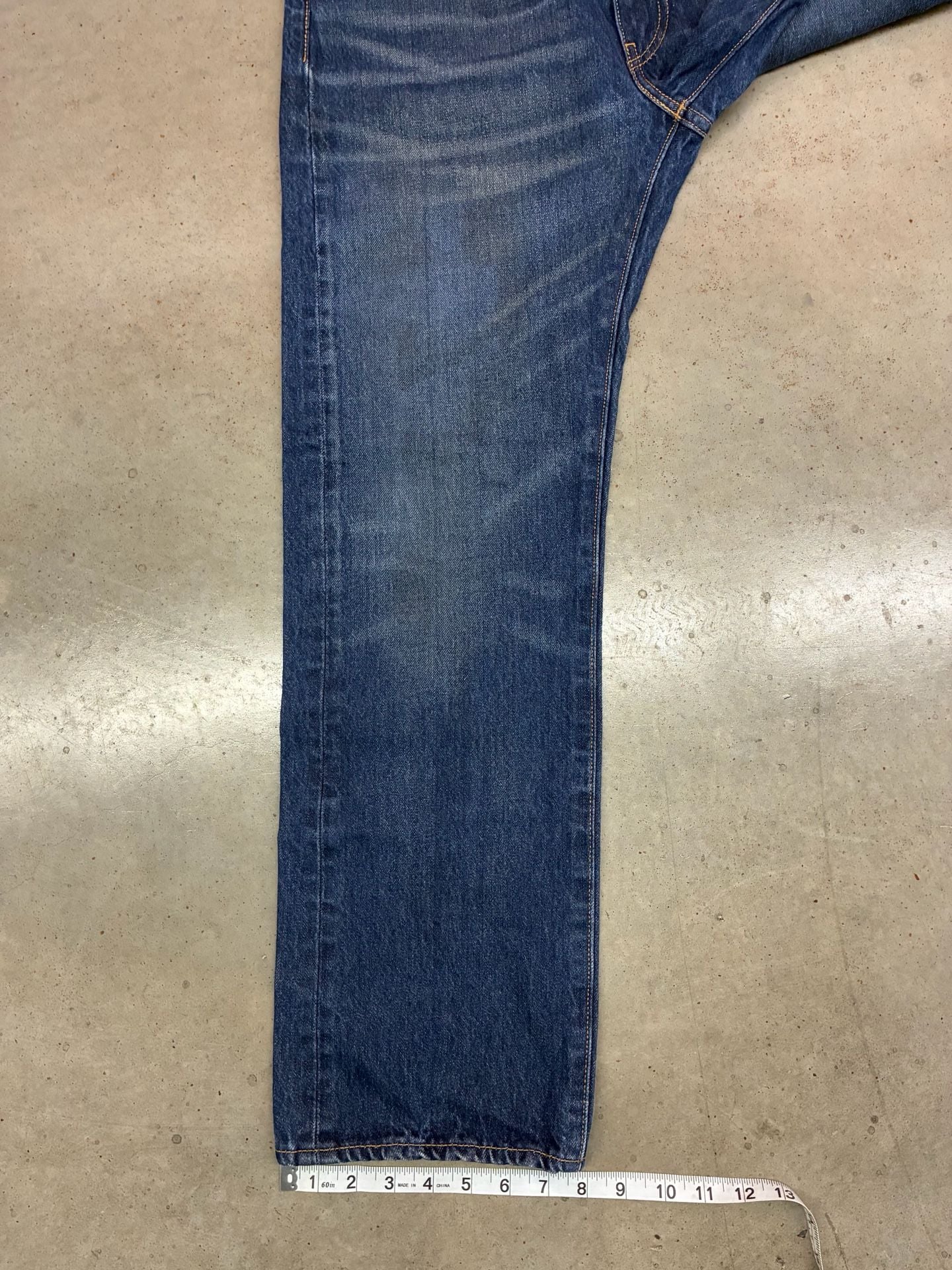 Levi's 505 Regular Fit Jeans W33 L30 Blue Distressed Denim 7