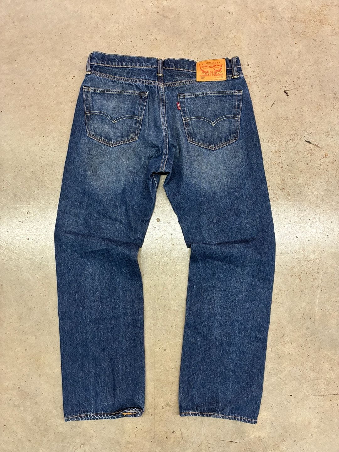 Levi's 505 Regular Fit Jeans W33 L30 Blue Distressed Denim 9