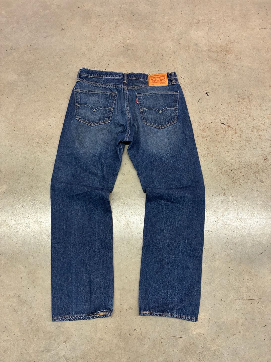 Levi's 505 Regular Fit Jeans W33 L30 Blue Distressed Denim 10