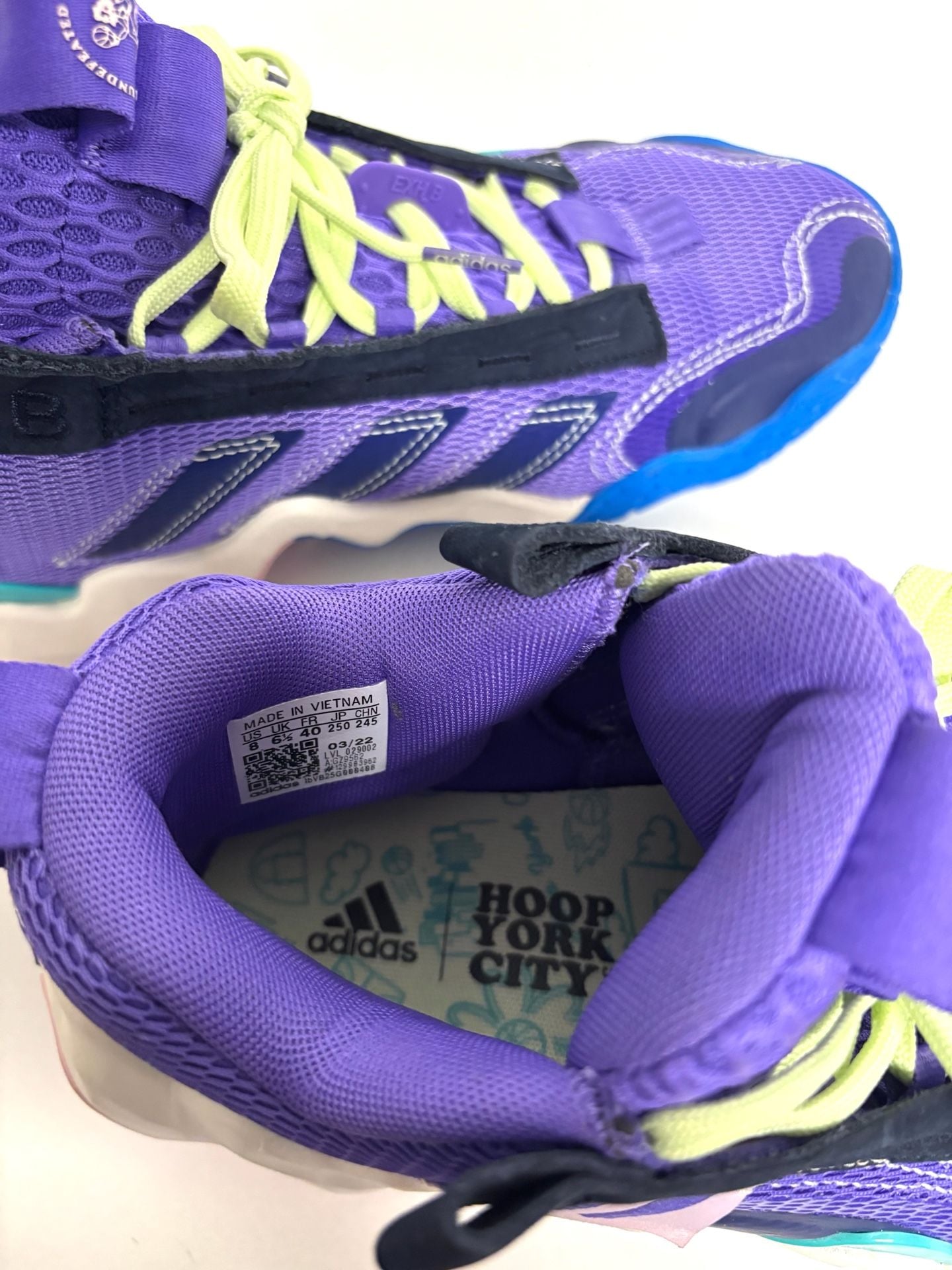 Adidas Exhibit B Hoop York City Size 8 Purple Basketball Shoes 7