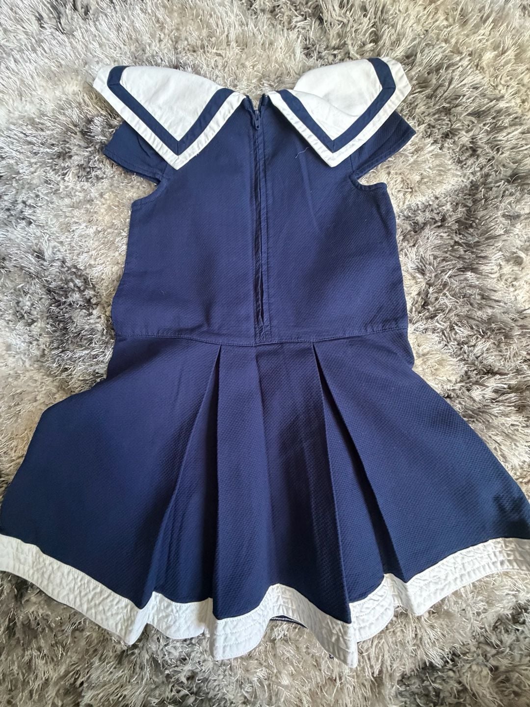 Gymboree Sailor Dress Size 5 Navy Blue White Nautical Cotton 4