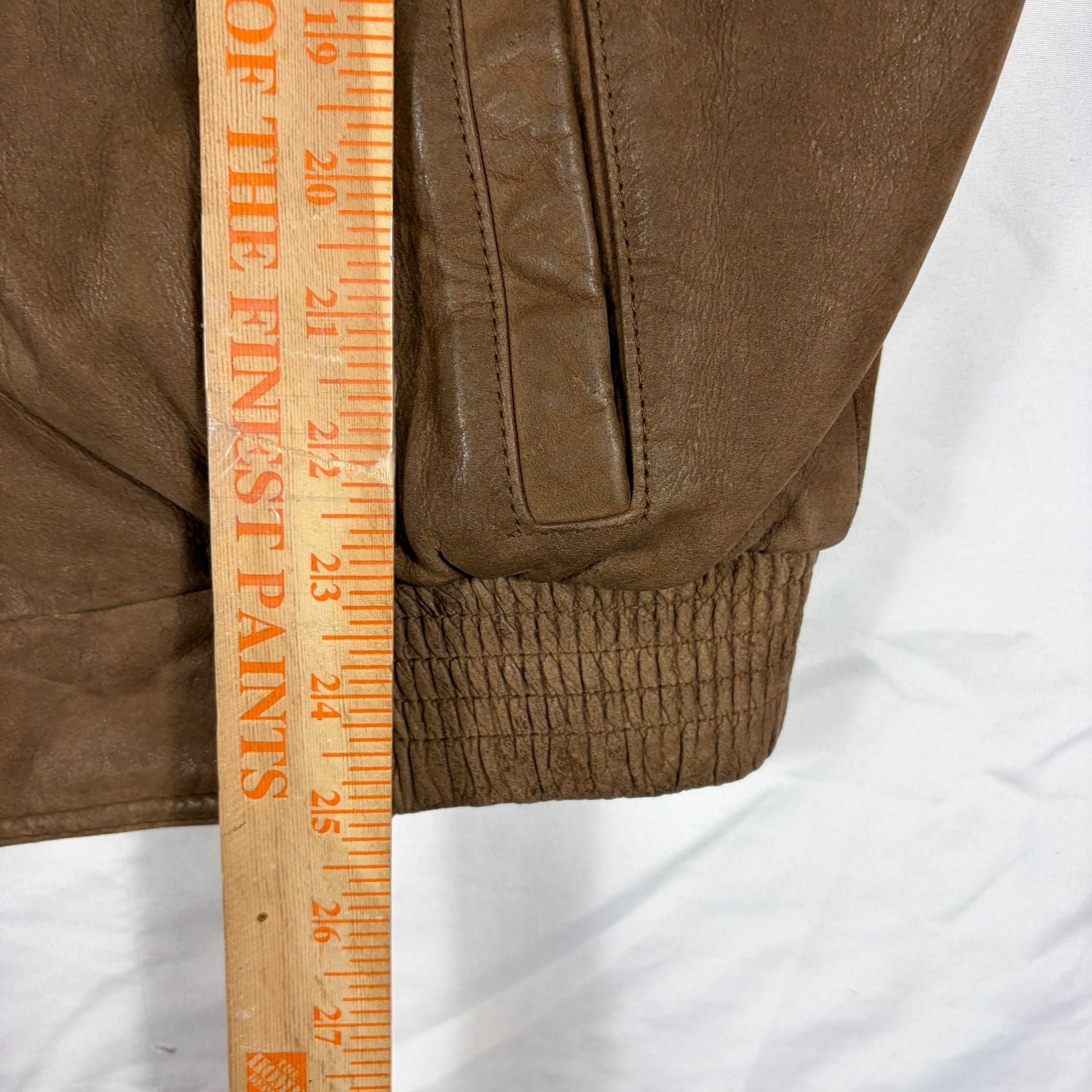 Vintage Leather Bomber Jacket Brown Distressed 5