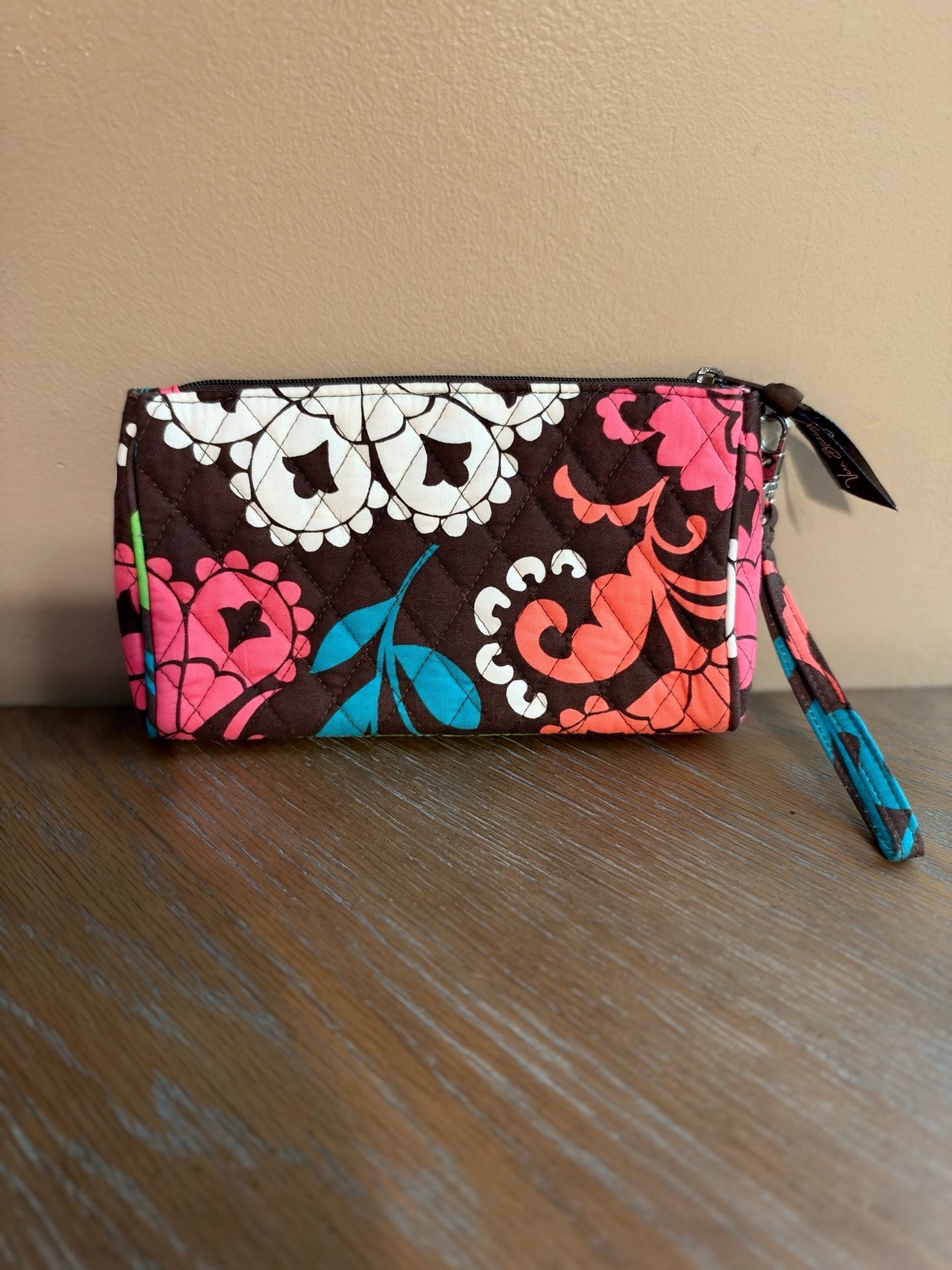 Vera Bradley Lola Floral Quilted Pushlock Wristlet Wallet Purse 4