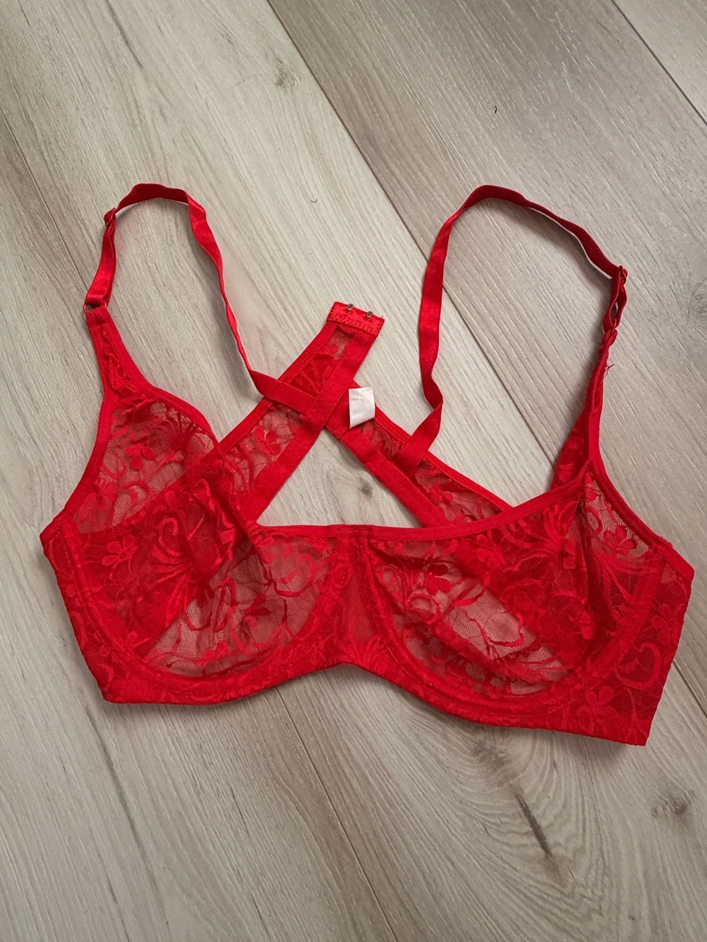 Red Lace balconnette Bra 4