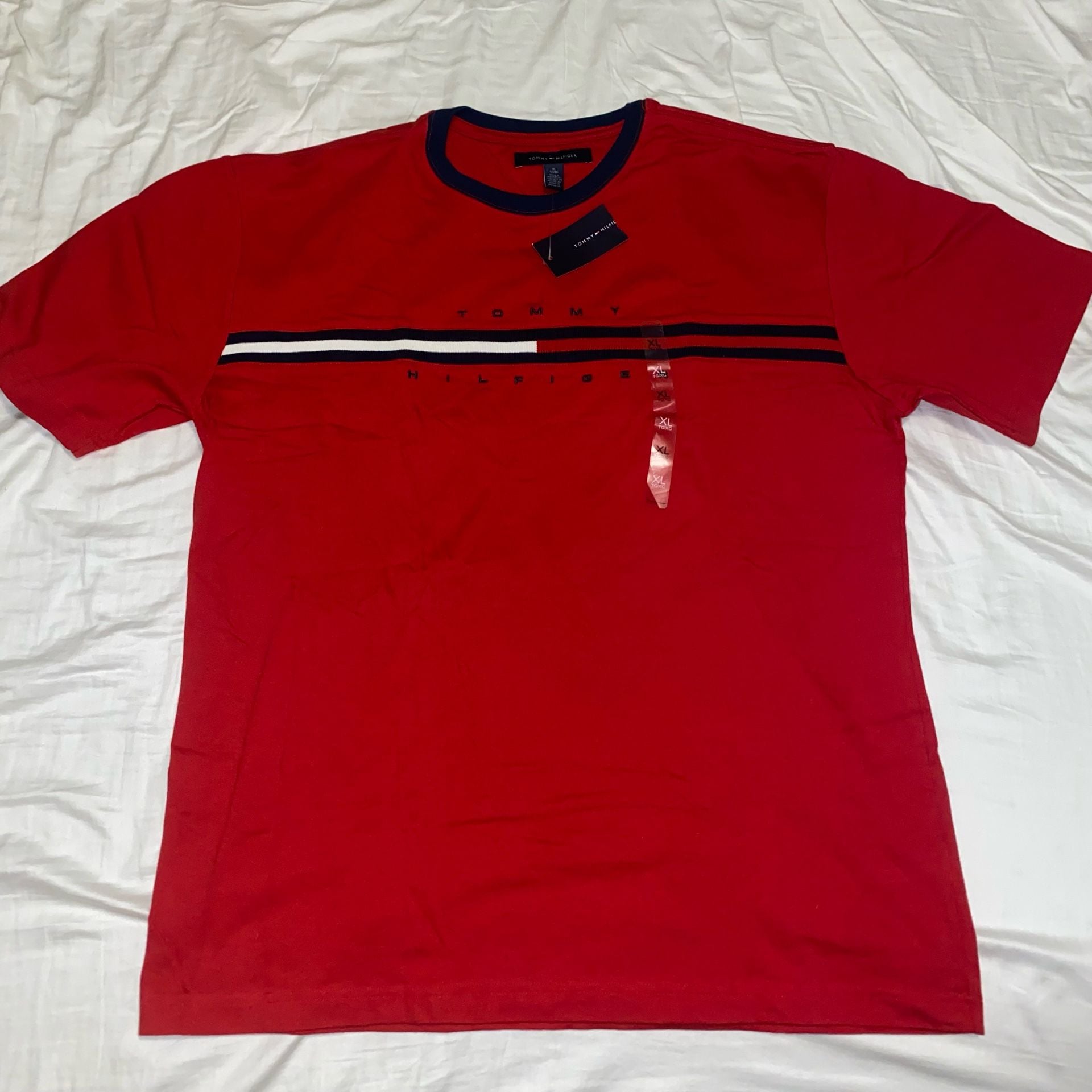 Tommy Hilfiger Tino Short Sleeve Tee Size XL Red Stripe Logo 3