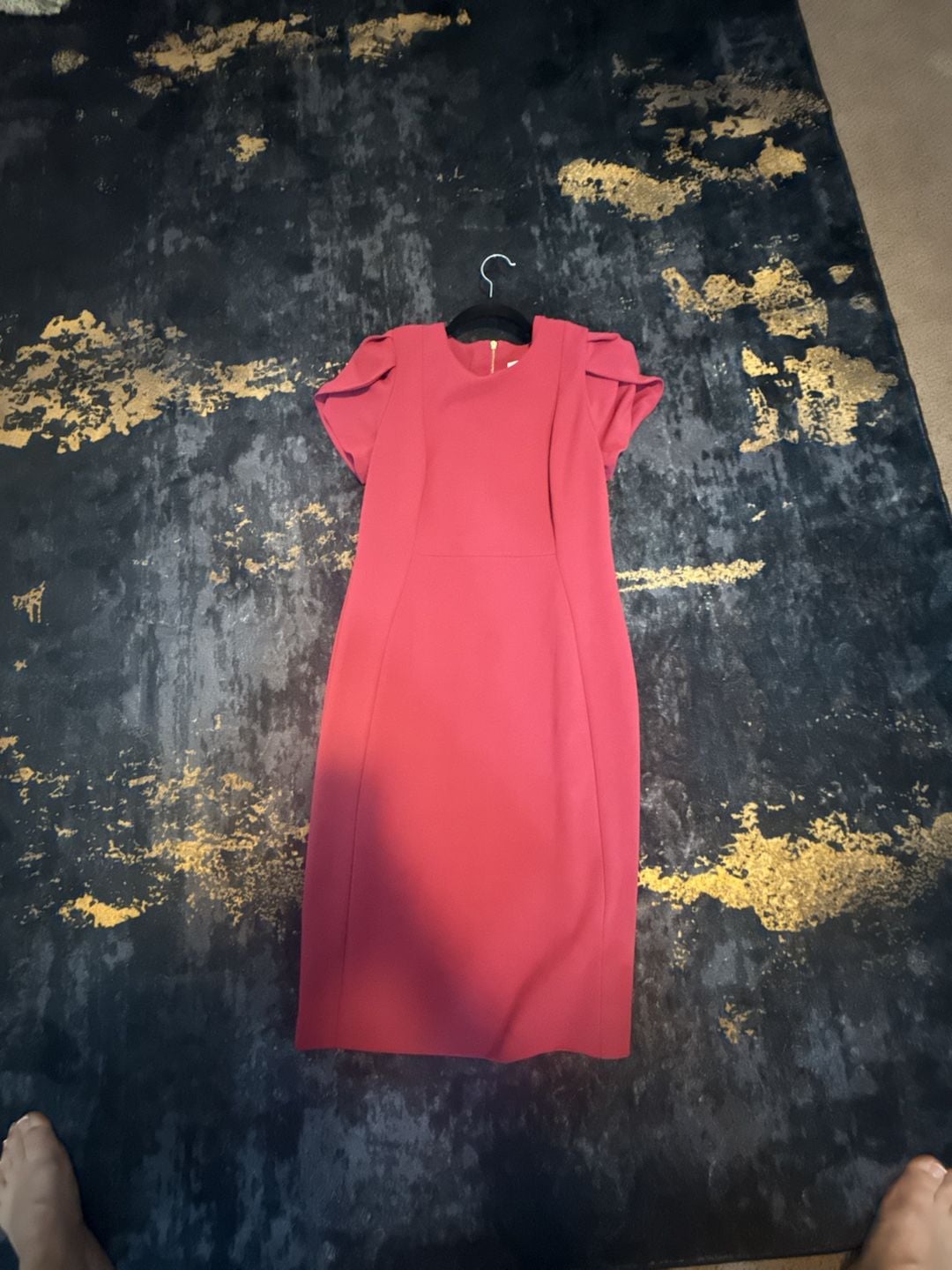 Calvin Klein Tulip Sleeve Sheath Dress Size 8 pink purple 2