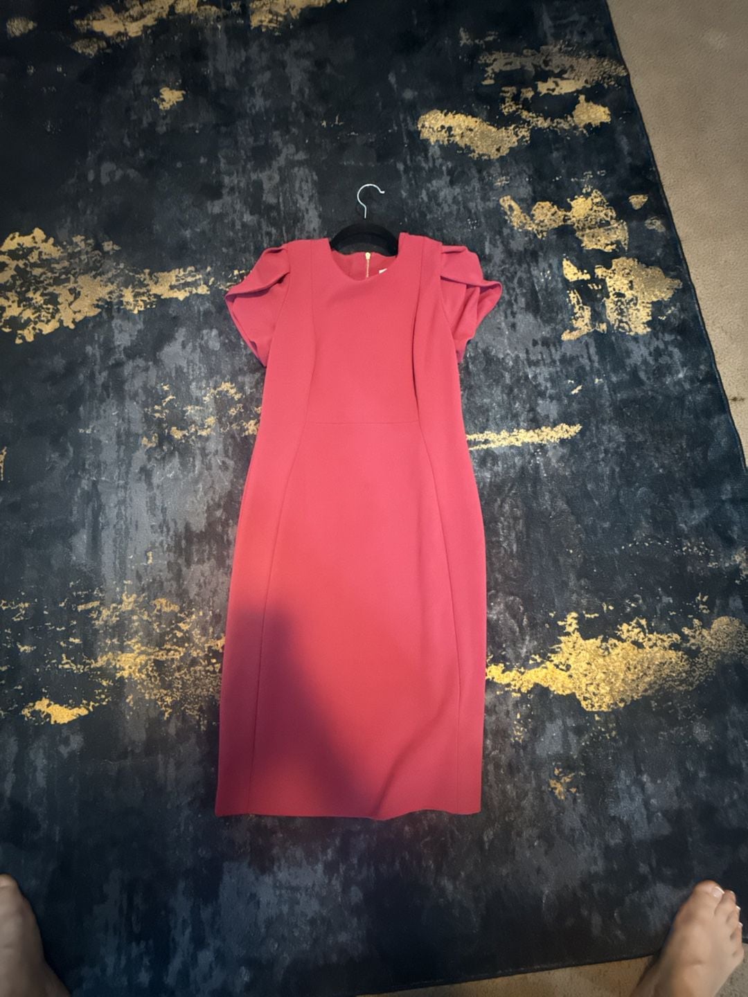 Calvin Klein Tulip Sleeve Sheath Dress Size 8 pink purple 3